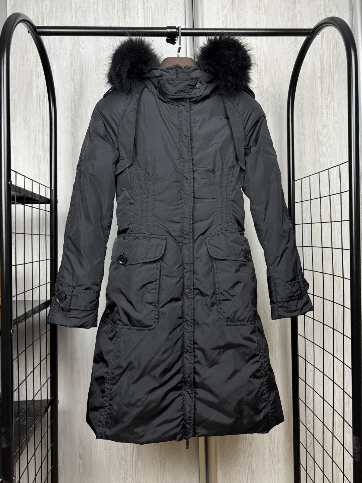 Moncler Moncler Black real fur long down jacket women’s size 0 Size XS / US 0-2 / IT 36-38 - 1 Thumbnail