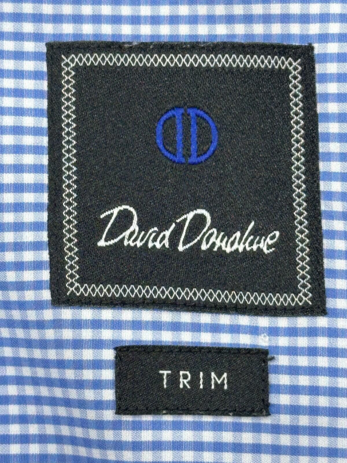 David Donahue David Donahue Trim Tall 100% Cotton Button Up Blue Mens XL Size US XL / EU 56 / 4 - 7 Thumbnail