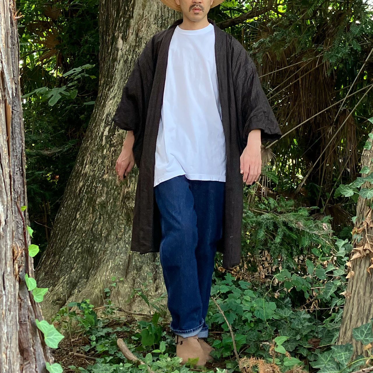 Other Haori Jacket Men Japanese Kimono Vintage Semi-Long Outerwear Size US L / EU 52-54 / 3 - 4 Thumbnail