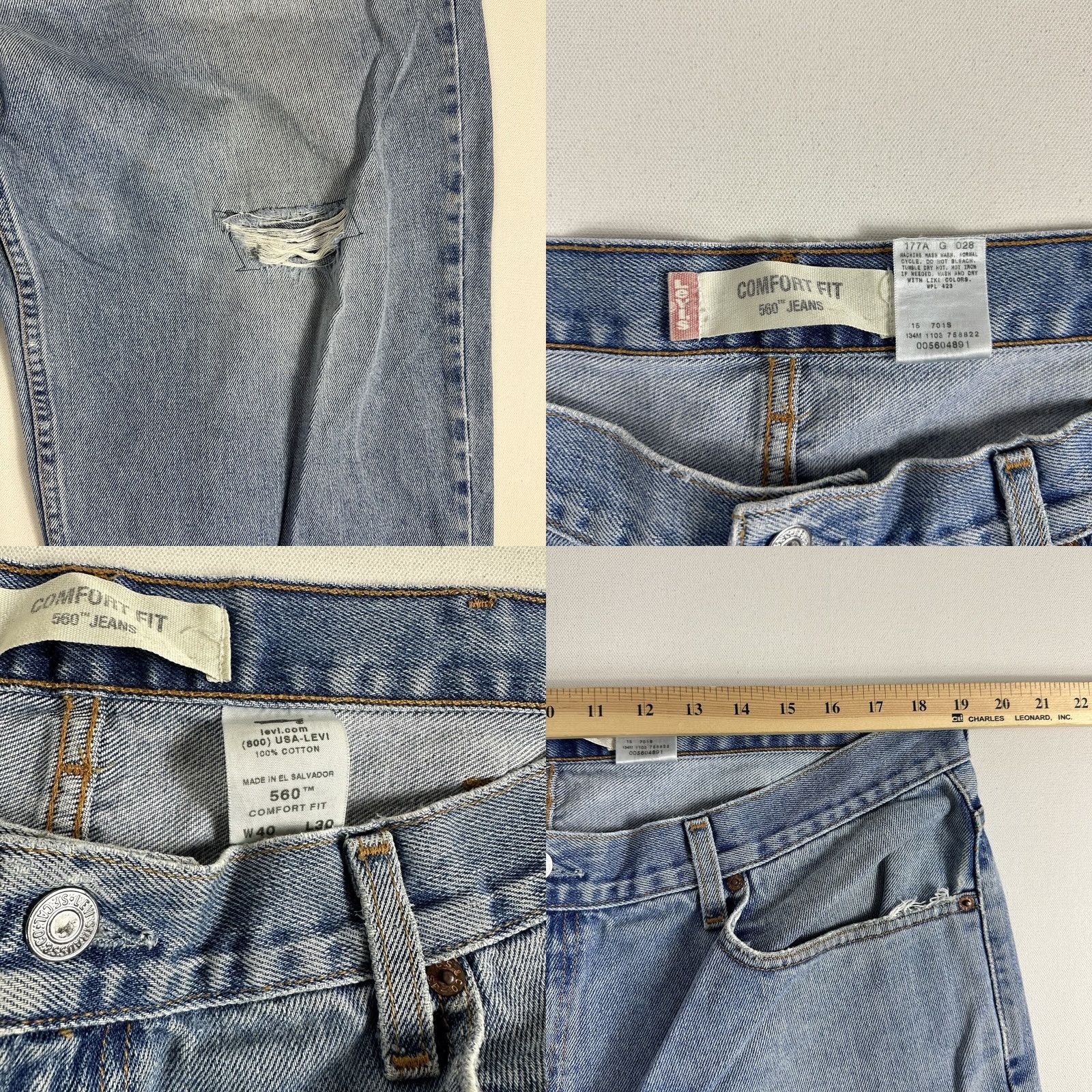 Levi's VINTAGE Levi's 560 Jeans Comfort Fit Mens Blue Medium Wash 38x30 Distressed Size US 38 / EU 54 - 8 Thumbnail