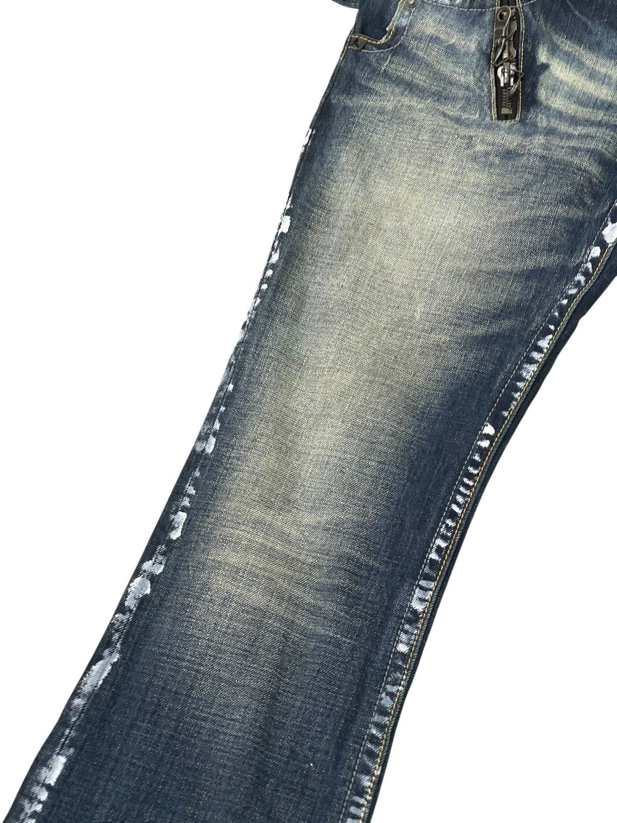 Japanese Brand Flare Jeans Semantic Design Faded Boot Cut 1🟦8 Size US 32 / EU 48 - 6 Thumbnail