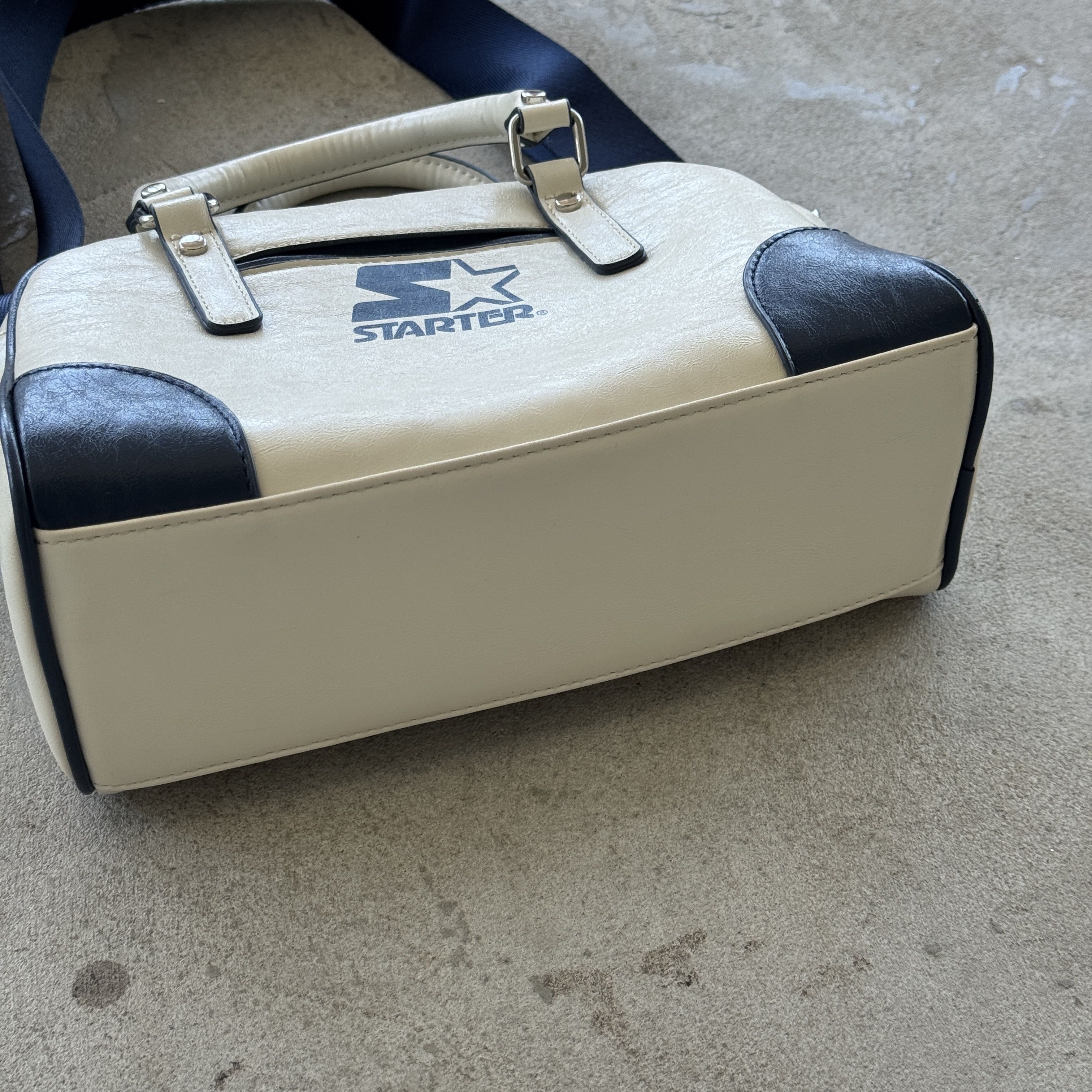 Starter Starter White Navy Blue Mini Bowling Handbag Crossbody Size ONE SIZE - 4 Thumbnail