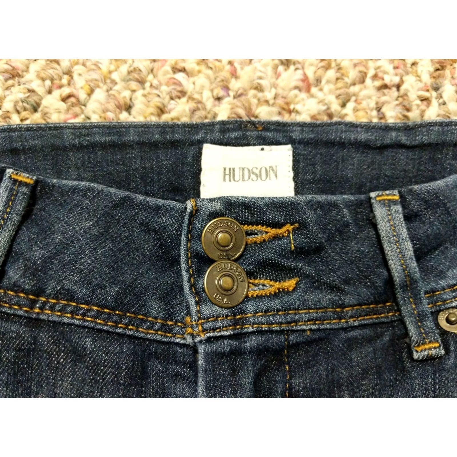 Hudson Hudson Collin Skinny Jeans Size 25 Medium Wash 29x29 Blue Cotton Blend Zip Zipper Closure Stretch Women Jeans Skinny & Slim Adults? Size 42" / US 20 - 3 Thumbnail