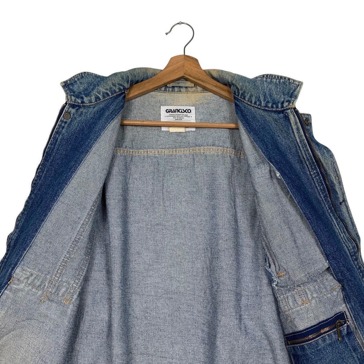 Japan Rags Vintage 90's GRANCISCO Washed Blue Denim Jacket #2733-C123 Size US L / EU 52-54 / 3 - 12 Thumbnail