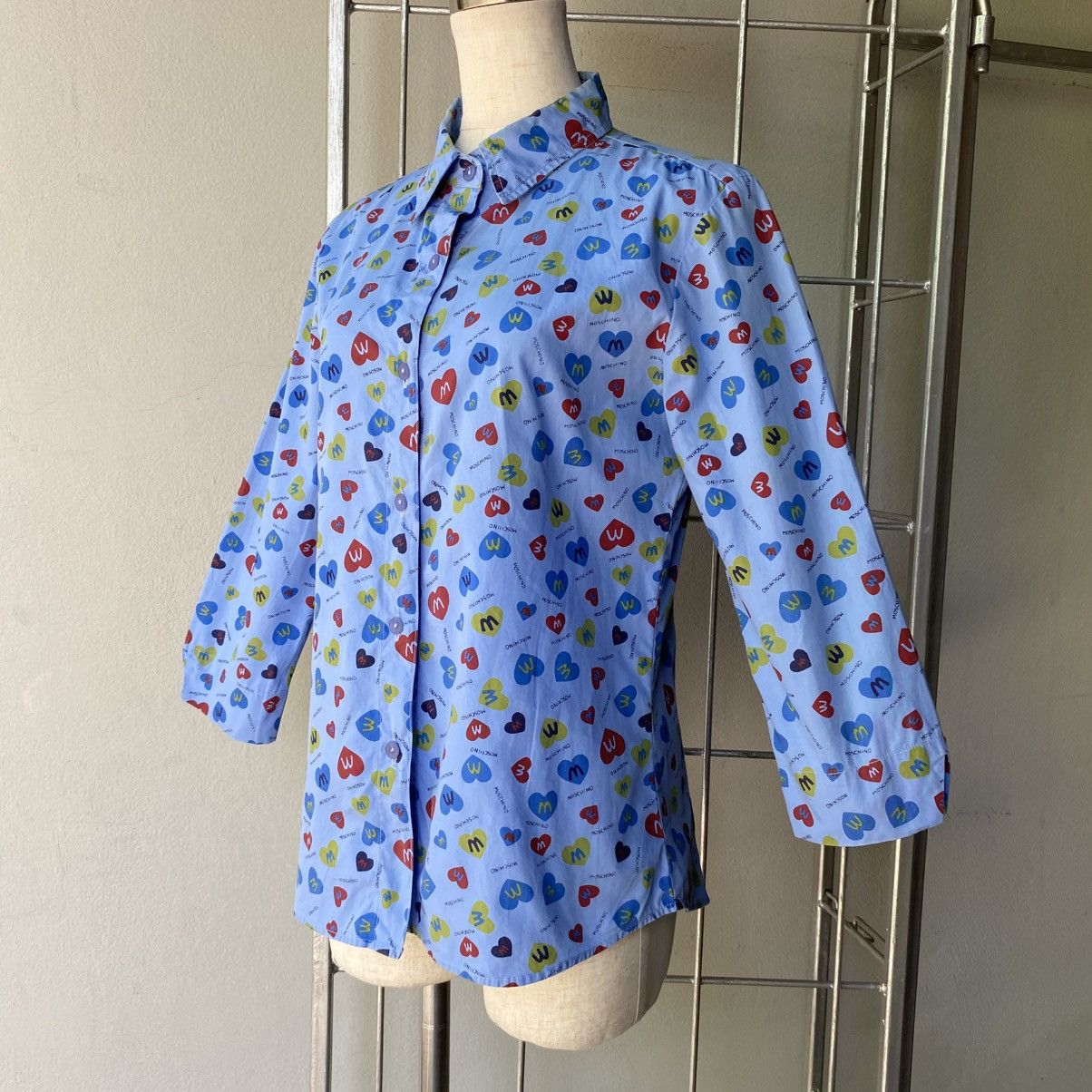 Moschino MOSCHINO Blue M&M Print Shirt Size L / US 10 / IT 46 - 3 Thumbnail