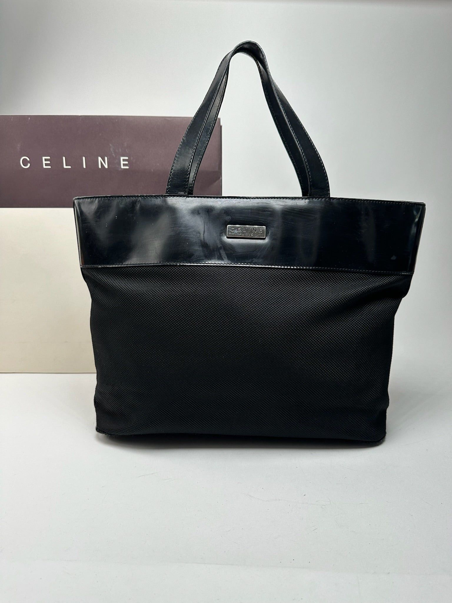 Celine Vintage Canvas Patent Leather bag black Size ONE SIZE - 1 Thumbnail