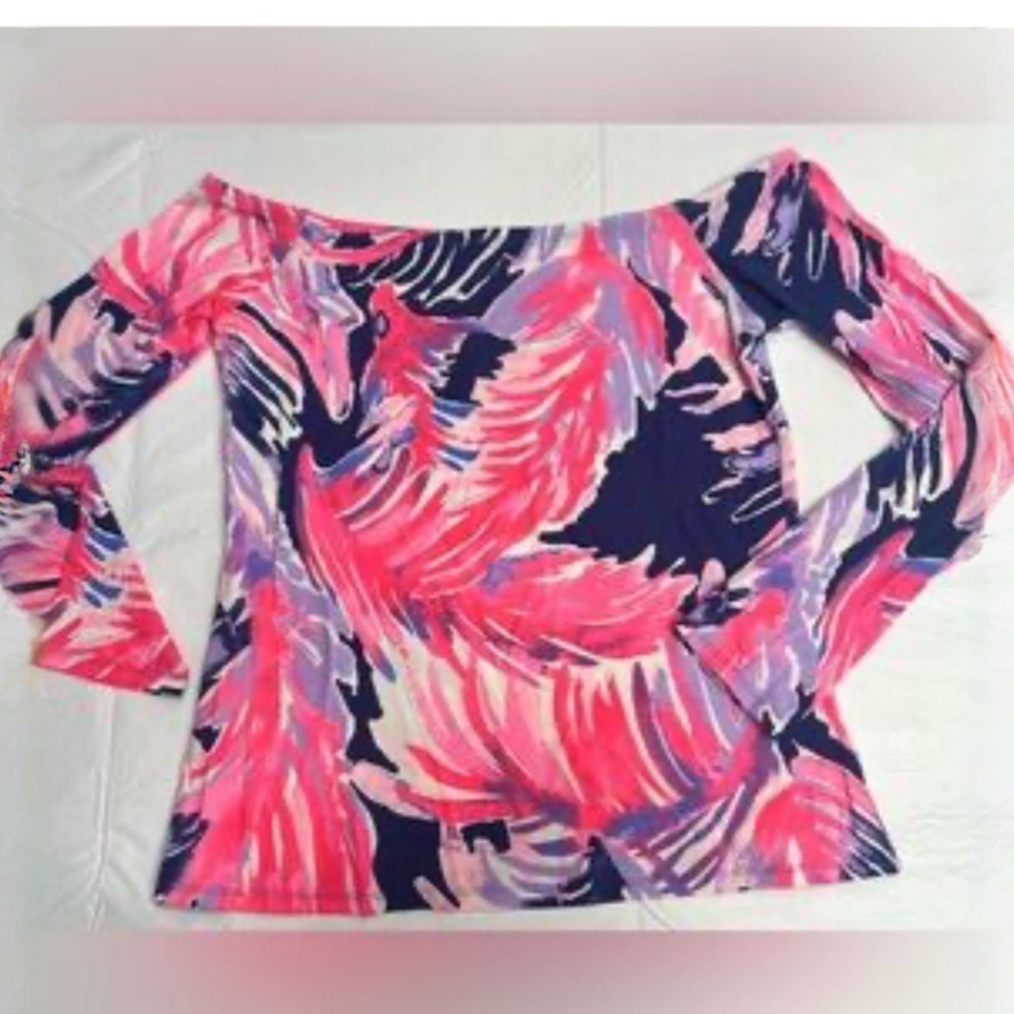Lilly Pulitzer NWOT Lilly Pulitzer Audelia Off Shoulder Long Sleeve Top Mul Size L / US 10 / IT 46 - 2 Thumbnail