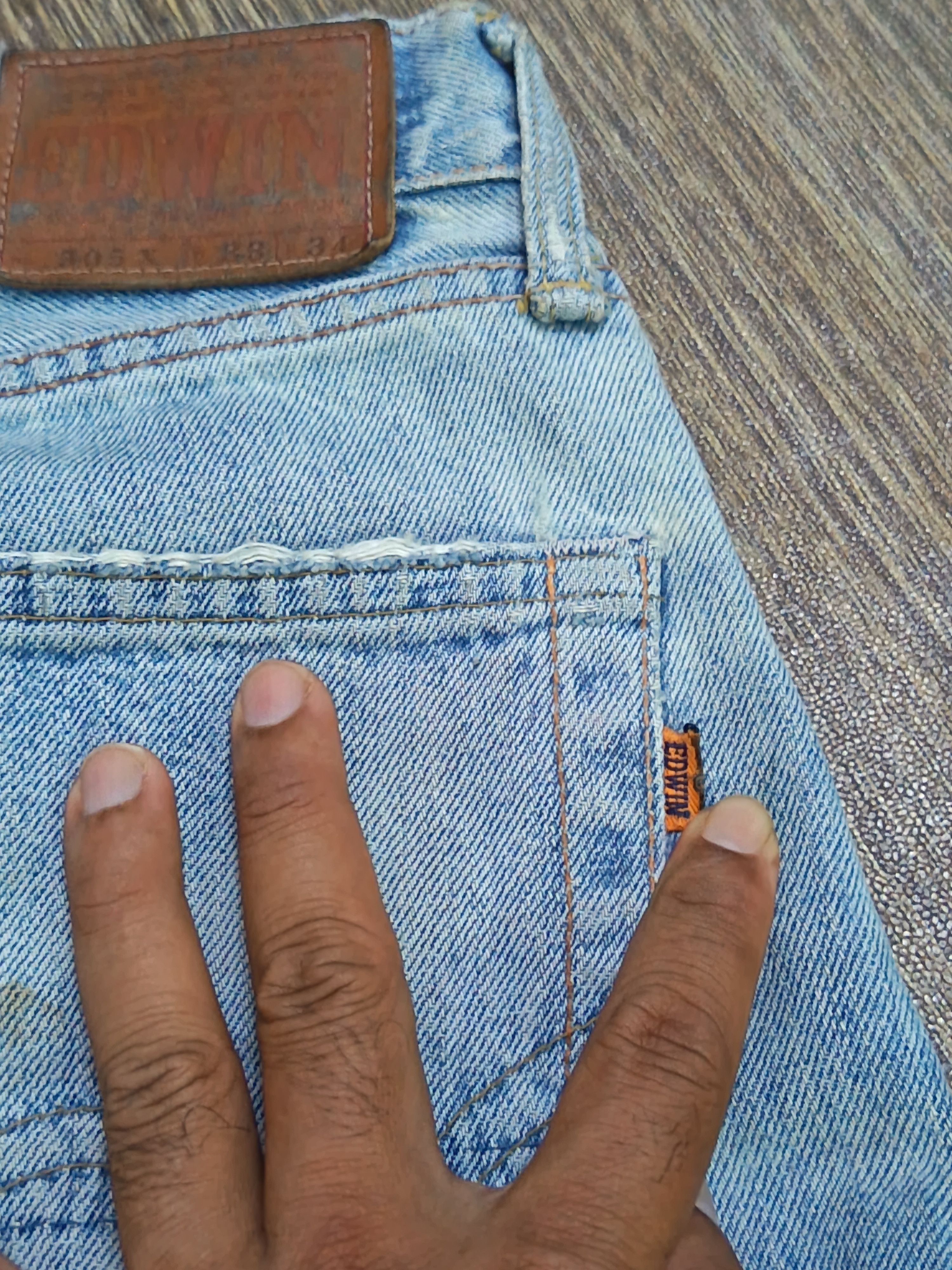 Edwin Vintage stain faded edwin 505x selvedge Size US 33 - 15 Thumbnail