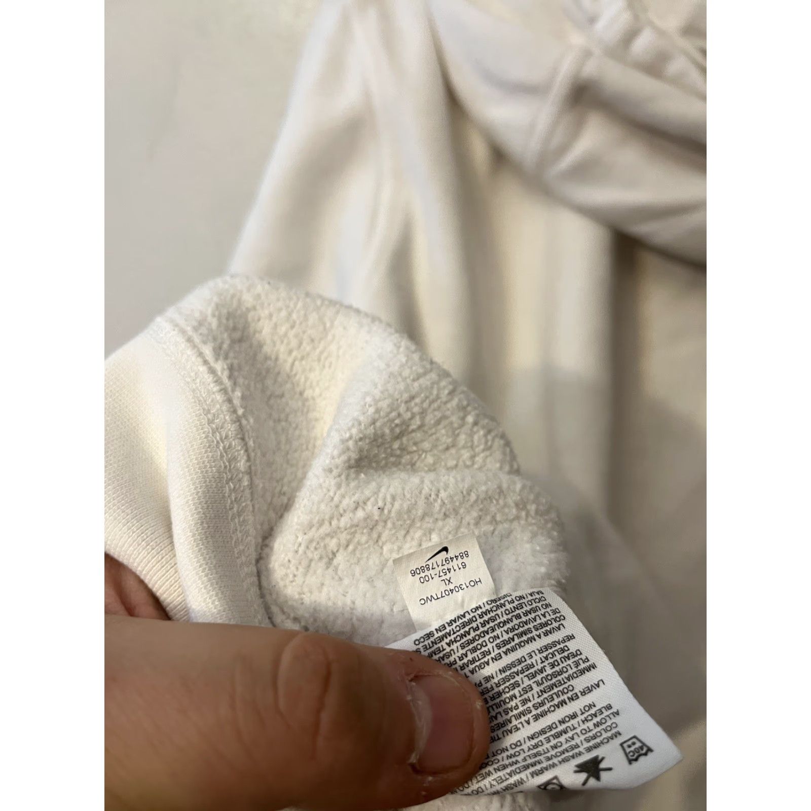 Nike Nike Hoodie Sweat Shirt Pullover Club Men XL White Size US XL / EU 56 / 4 - 2 Thumbnail