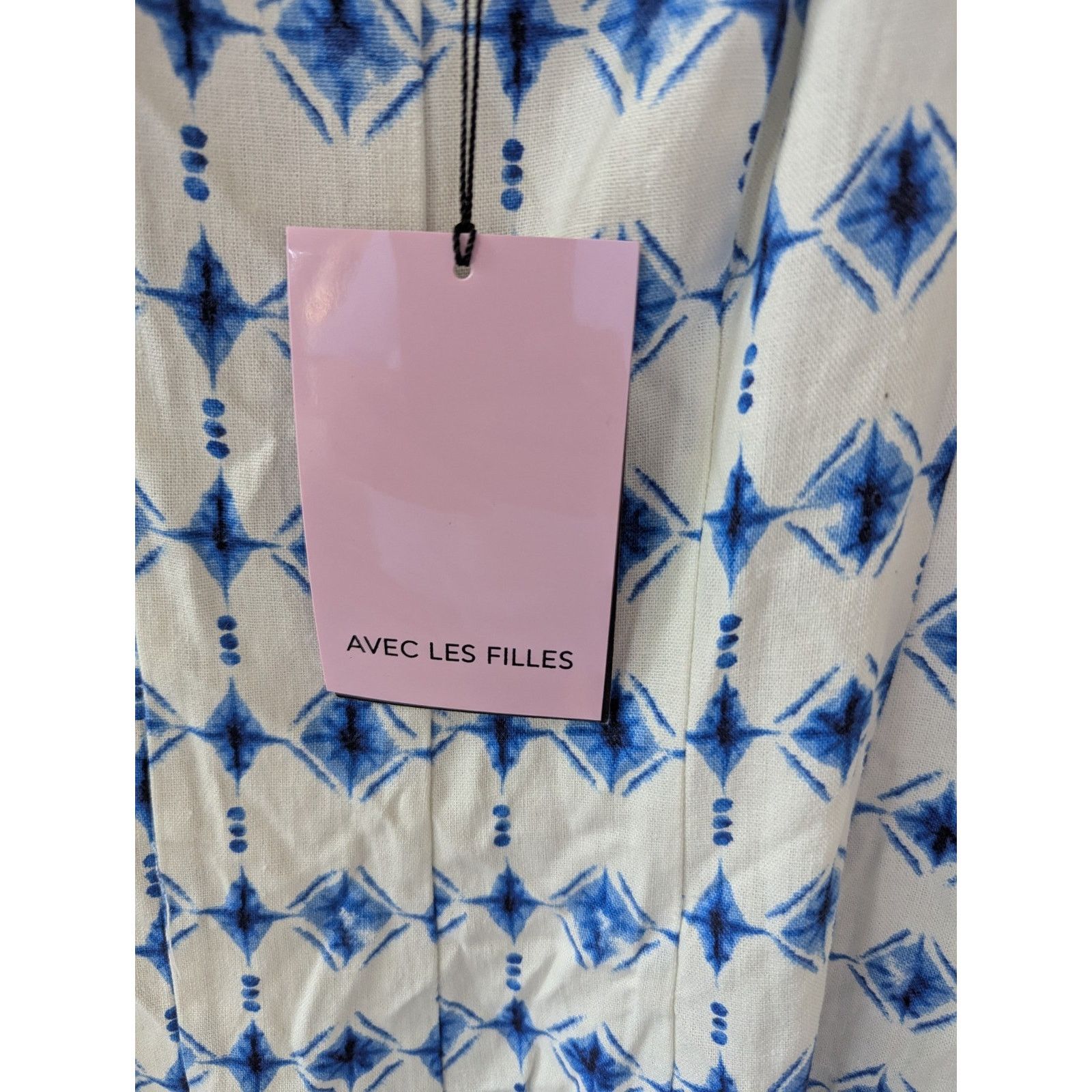 & Other Stories Avec Les Filled Linen Blend Dress Blue White sz L New $165 Size L / US 10 / IT 46 - 4 Thumbnail