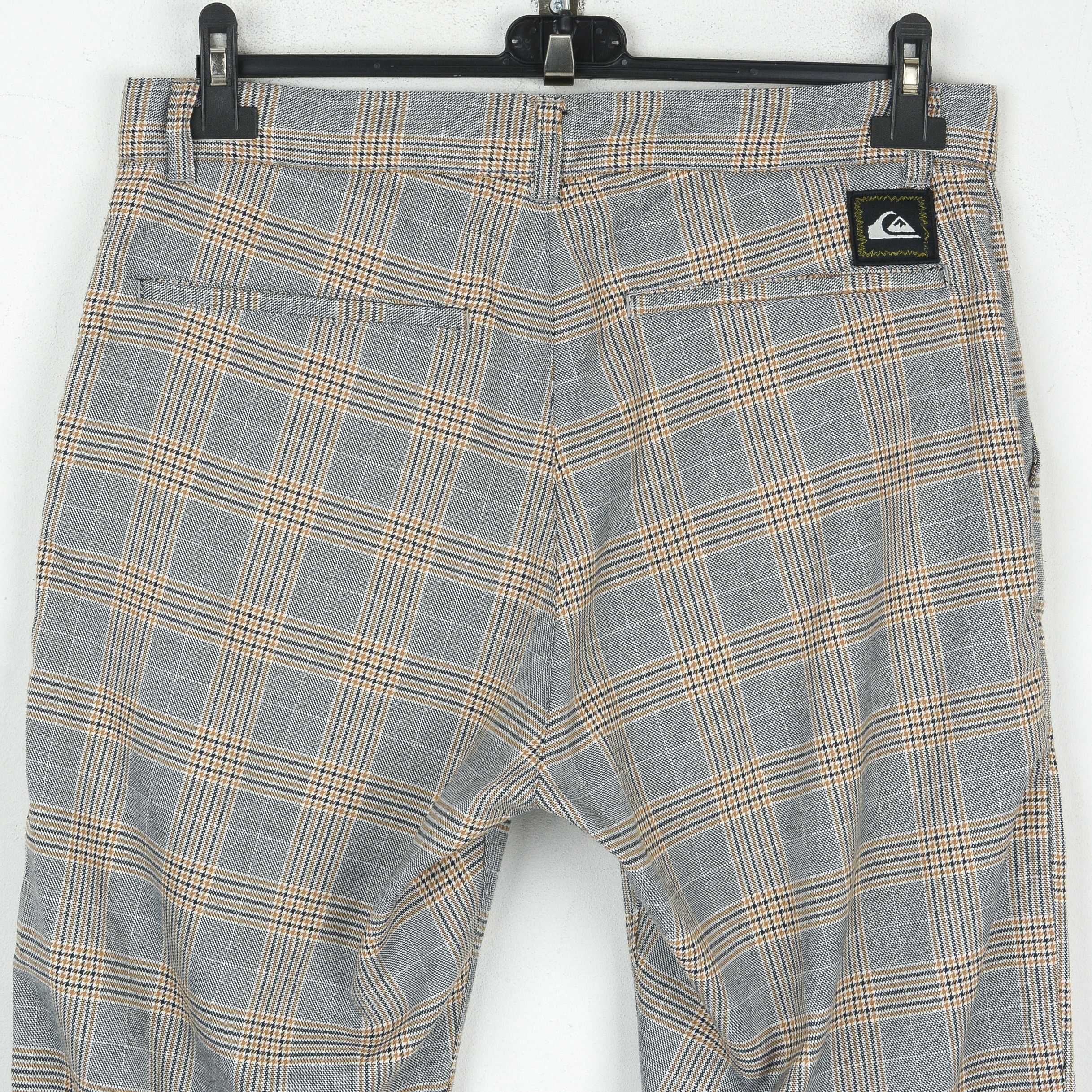 Quicksilver Gray Check Plaid Tartan Smart W32 Slim Trousers Pants Chinos Size US 32 / EU 48 - 4 Thumbnail