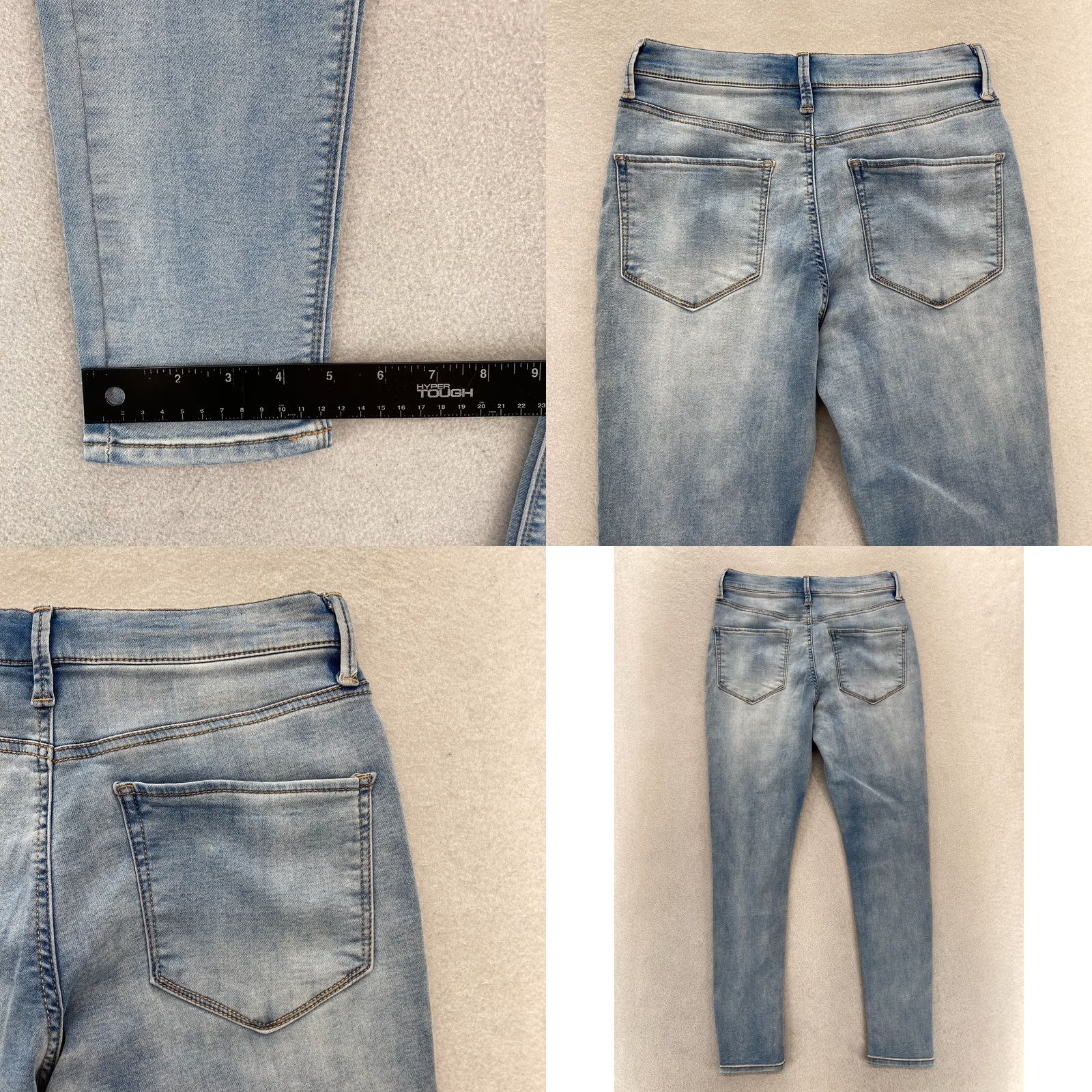 Vintage Mudd Jeans Women's Juniors 9 Blue Stretch Denim High Rise Skinny Ankle Jeggings Y2K City College Preppy Size 30" / US 8 / IT 44 - 8 Thumbnail