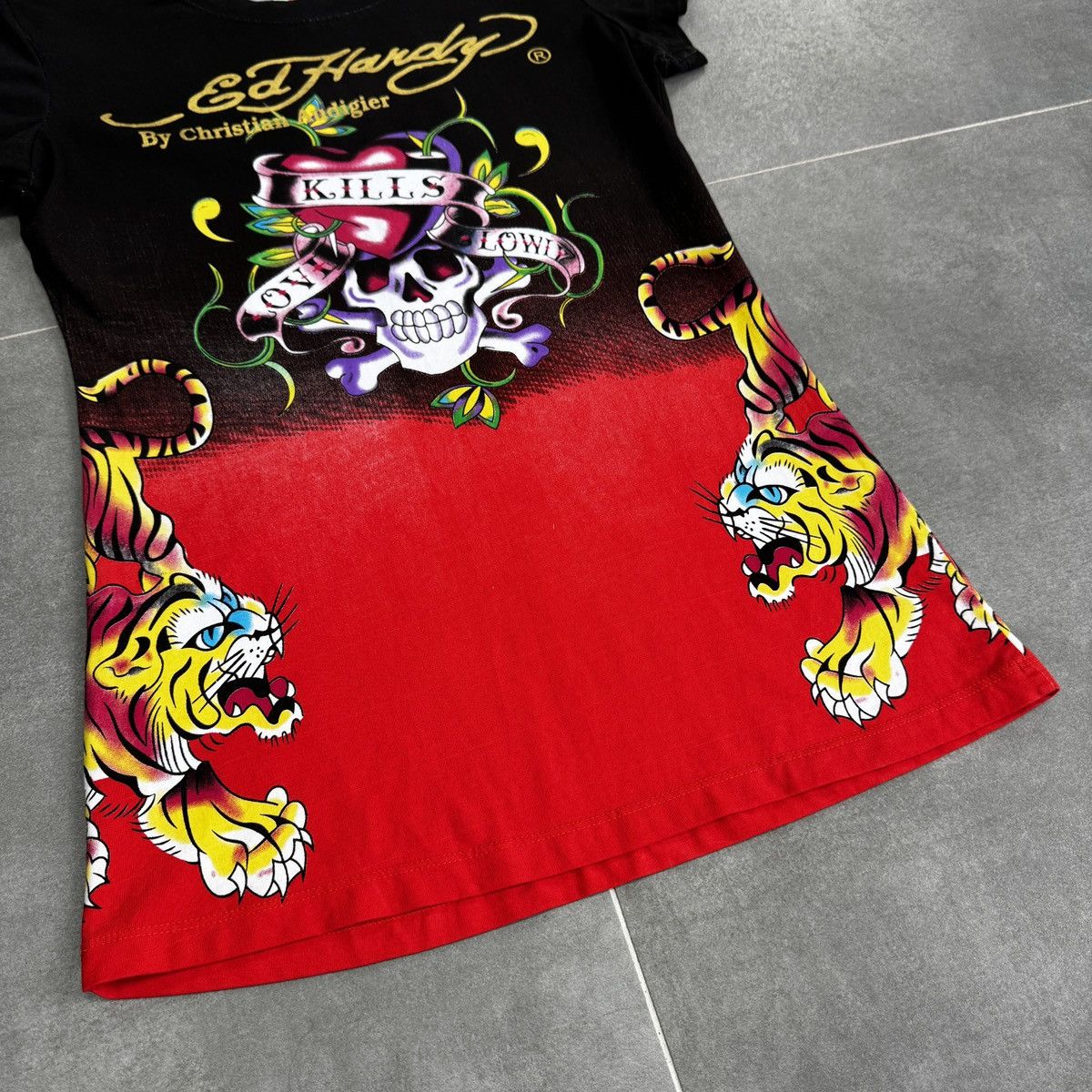 Ed Hardy Ed Hardy By Christian Audigier Tattoo Skulls Roses T-Shirt Size L / US 10 / IT 46 - 4 Thumbnail
