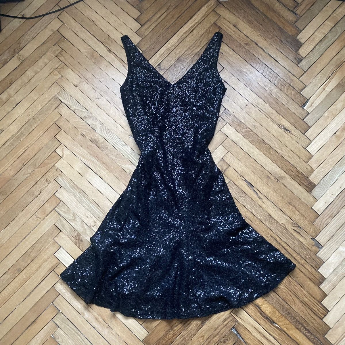 Ralph Lauren Ralph Lauren Sequin Party Dress – Black Sparkly Slip Dress Size S / US 4 / IT 40 - 1 Thumbnail