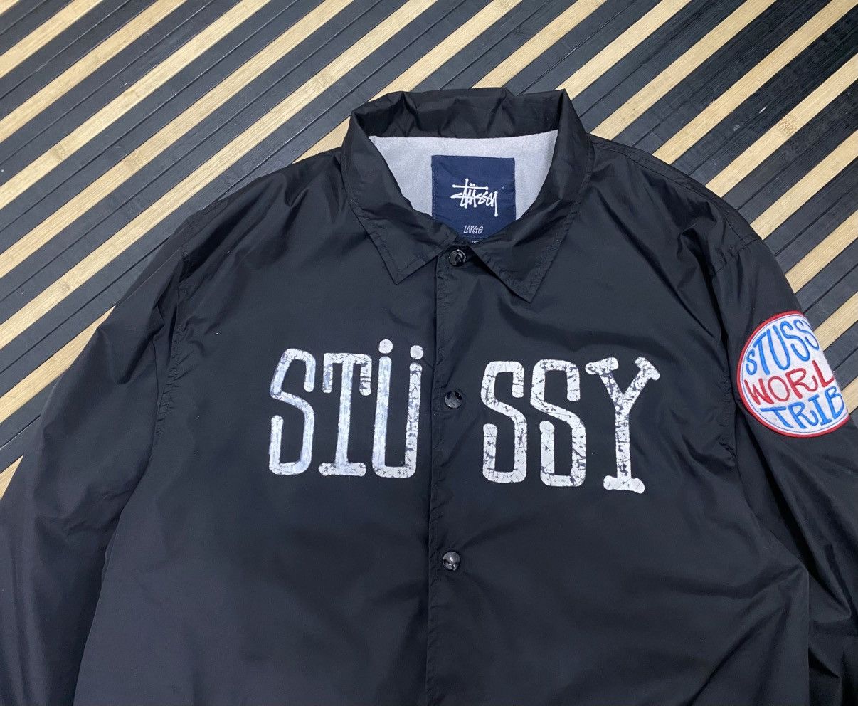 Stussy Stussy World Tribe Black Coach Jacket Spell Out Size US L / EU 52-54 / 3 - 3 Thumbnail