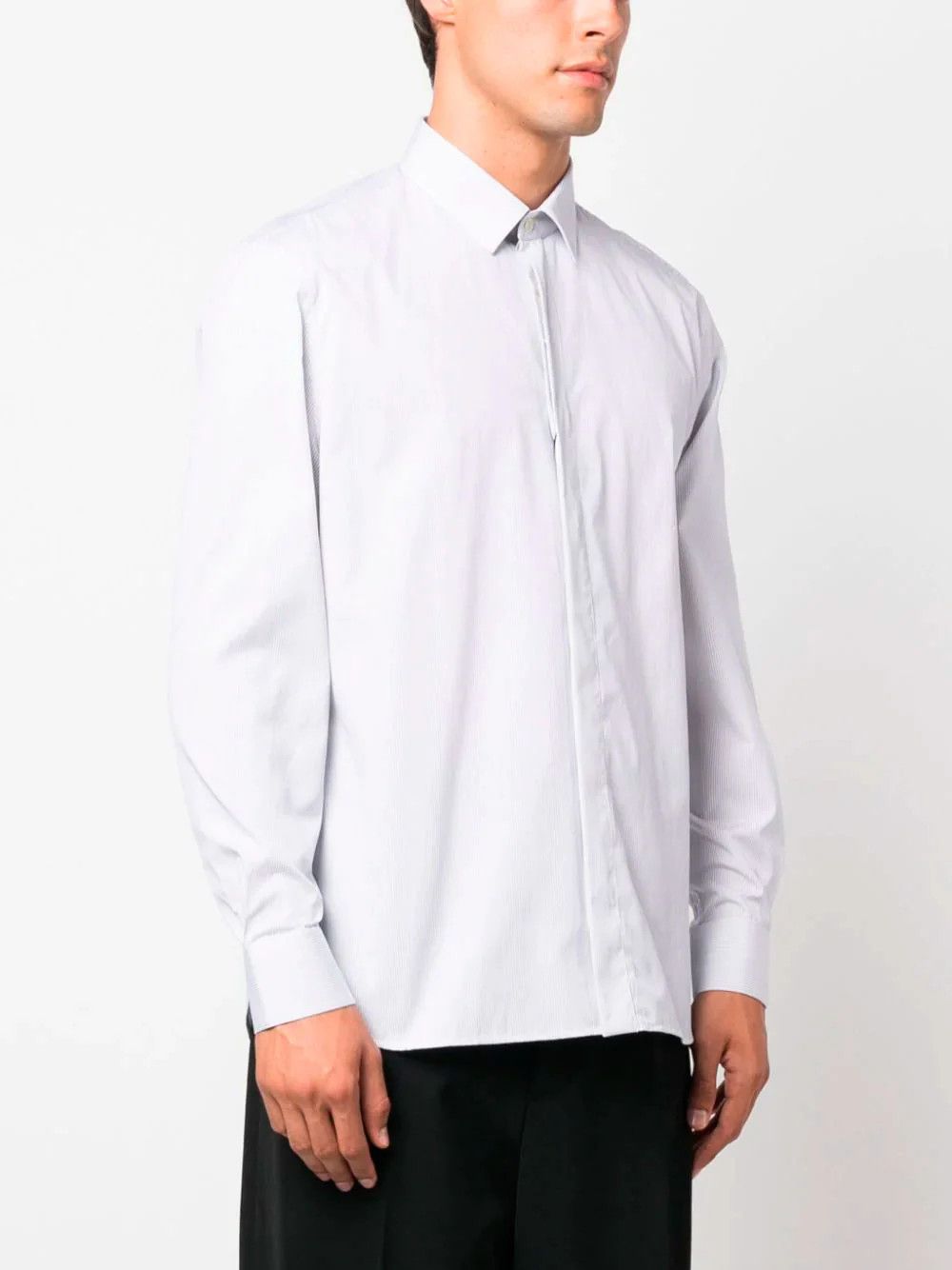 Saint Laurent Paris oc11z1225 564269 Chemise Classique Fit Shirt in Blue Size US S / EU 44-46 / 1 - 6 Thumbnail