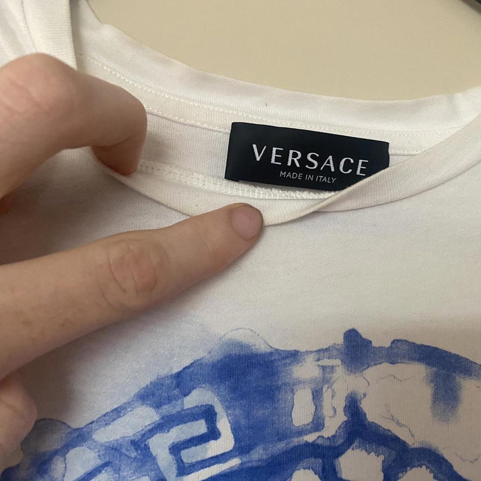 Versace Versace White and Blue Medusa Logo T-Shirt Size 14A (164 cm) Size US S / EU 44-46 / 1 - 2 Thumbnail