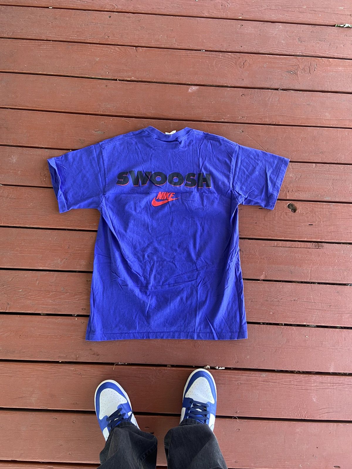 Nike × Vintage Vintage Nike big swoosh t shirt Size US XL / EU 56 / 4 - 2 Thumbnail