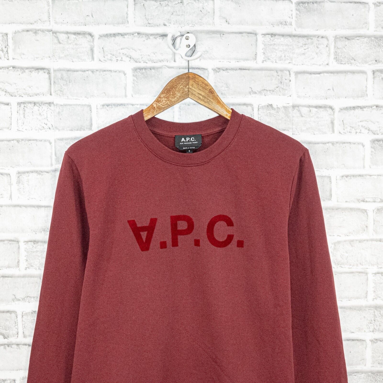 A.P.C. A.P.C. Men's Burgundy VPC Sweatshirt Crewneck French Terry Size US S / EU 44-46 / 1 - 4 Thumbnail