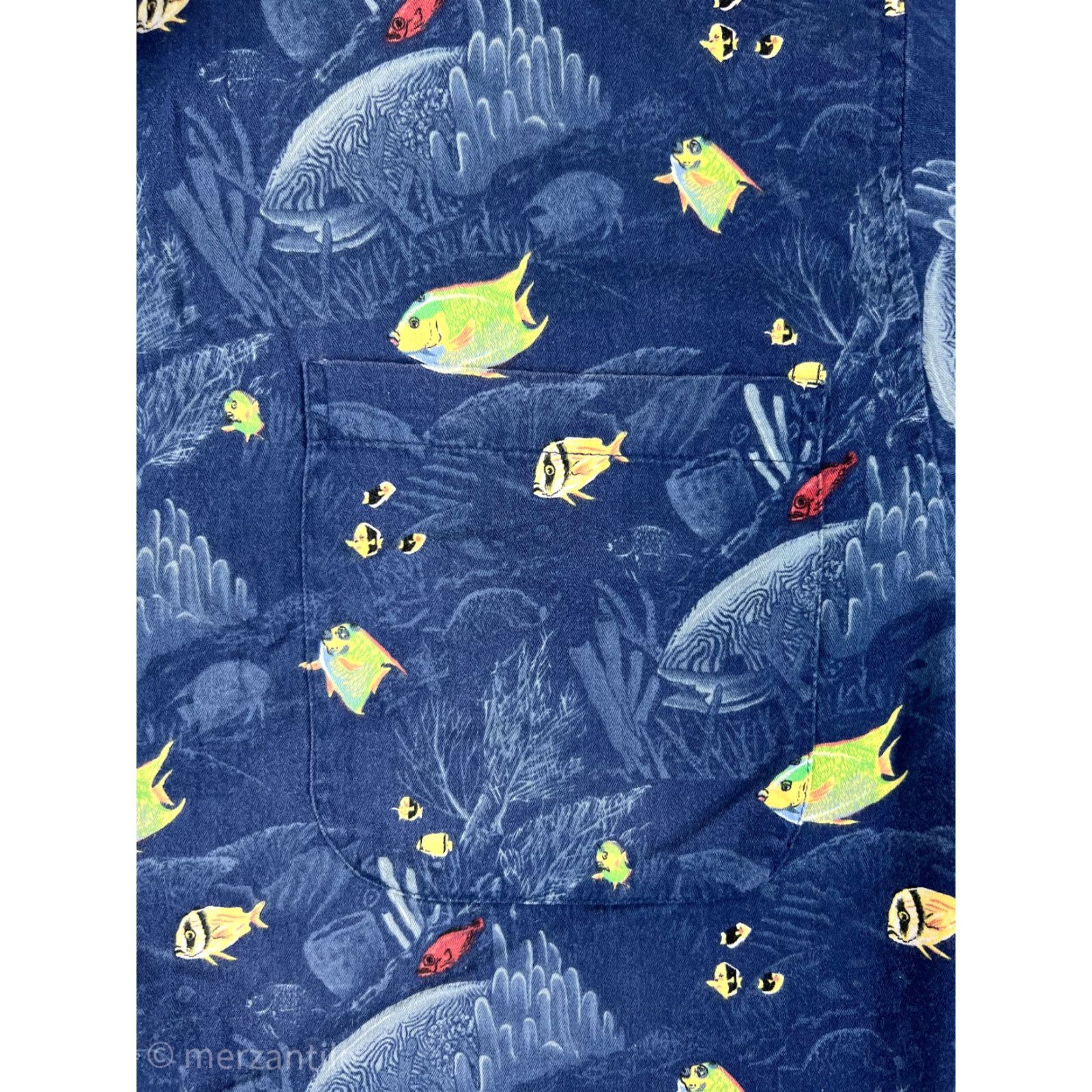 Vintage Aftco Shirt Mens Large Blue Tropical Fish All Over Print Hawaiian Angler Size US XL / EU 56 / 4 - 6 Thumbnail
