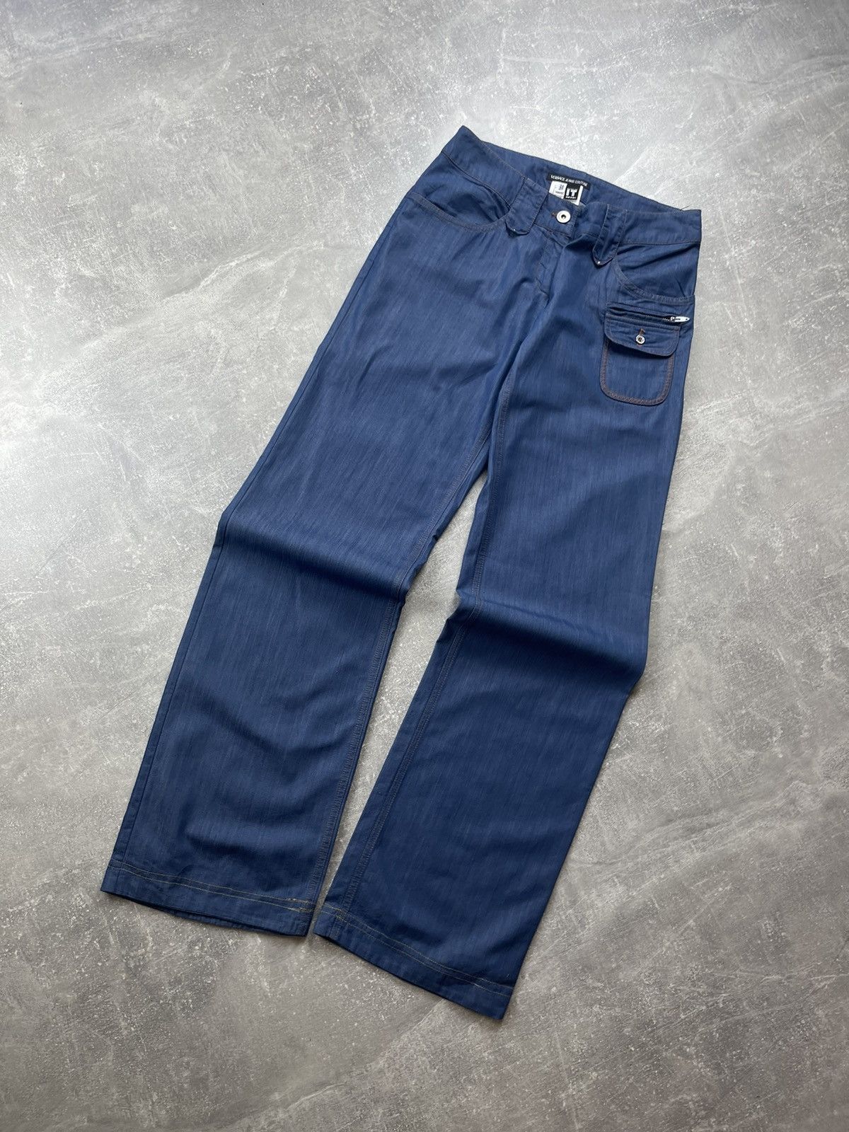 Versace × Vintage Versace Jeans Couture Vintage Flared Y2K 00s Pants Size 27" / US 4 / IT 40 - 1 Thumbnail