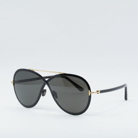 Tom Ford New Tom Ford Rickie Ft1007 01a Shiny Black Smoke Sunglasses Grailed