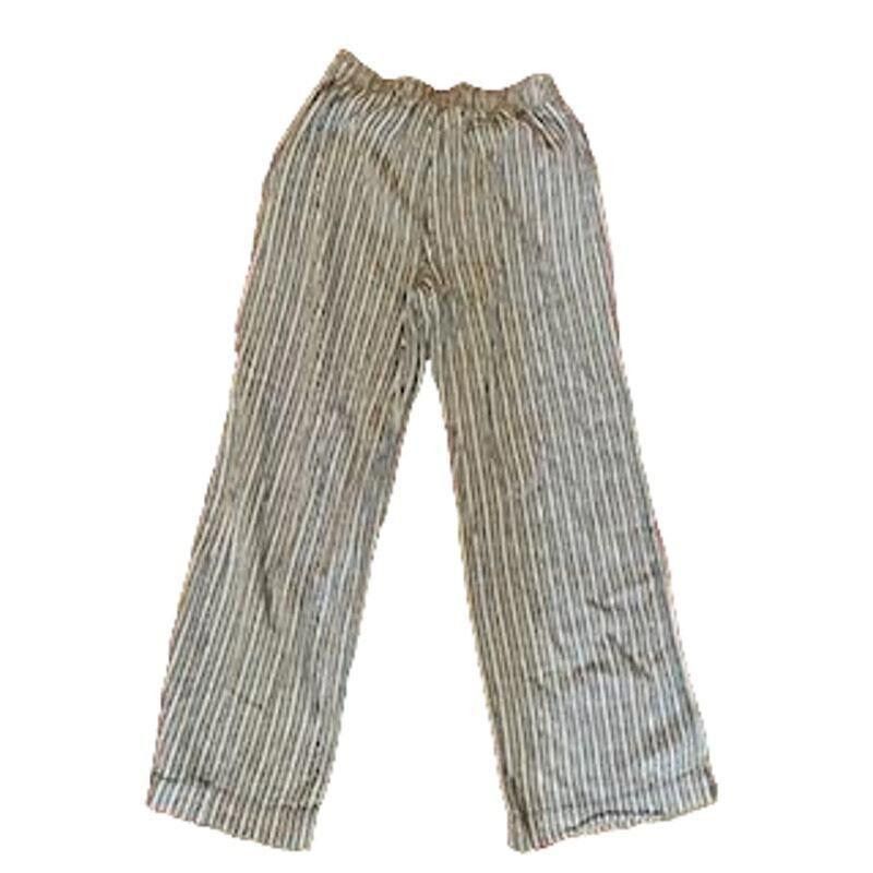 Designer Briggs Striped Linen Blend Pants Gray Size Medium Size 32" / US 10 / IT 46 - 2 Thumbnail