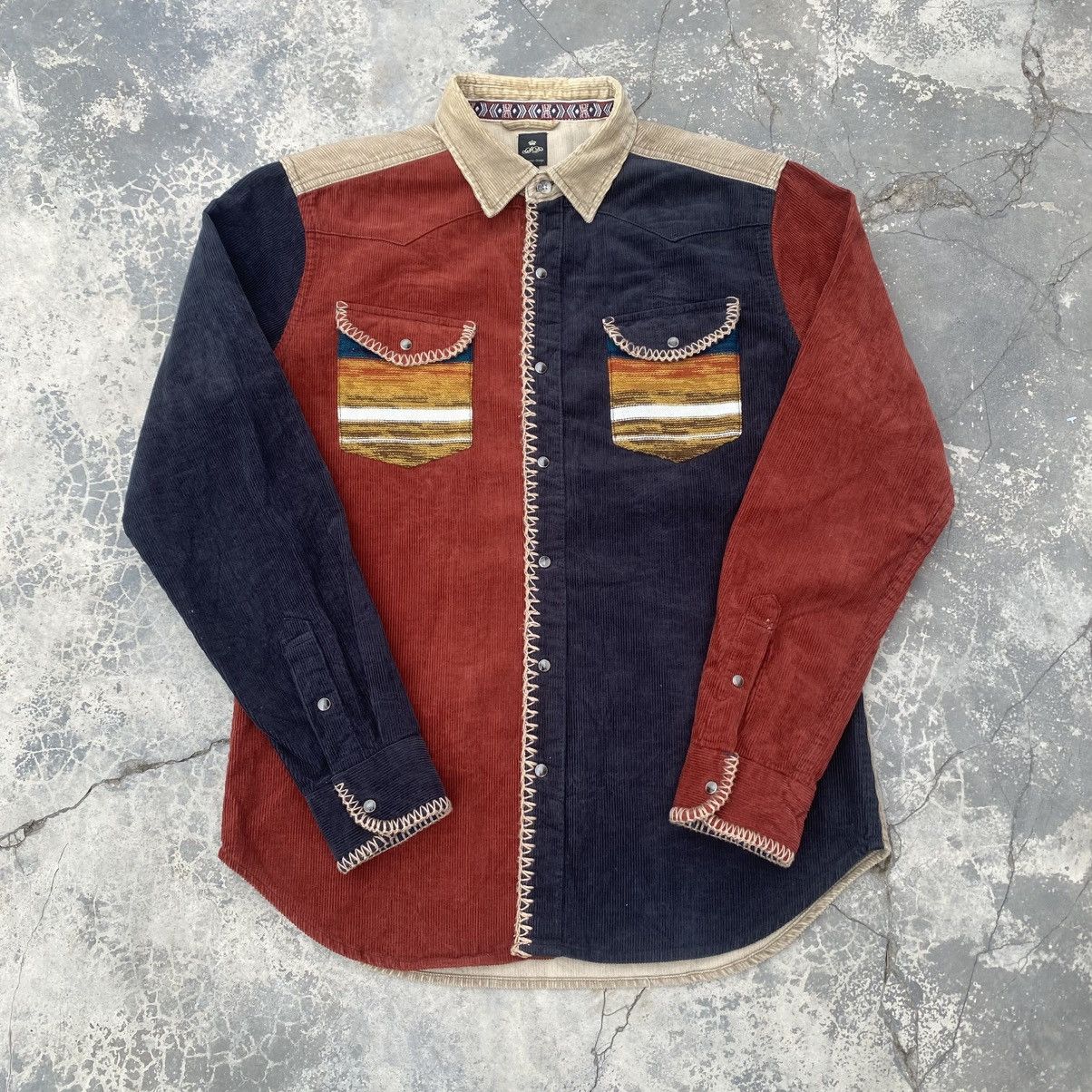 semanticdesign SEMANTIC DESIGN Western Stone Snap Button Corduroy Shirt Size US M / EU 48-50 / 2 - 1 Thumbnail