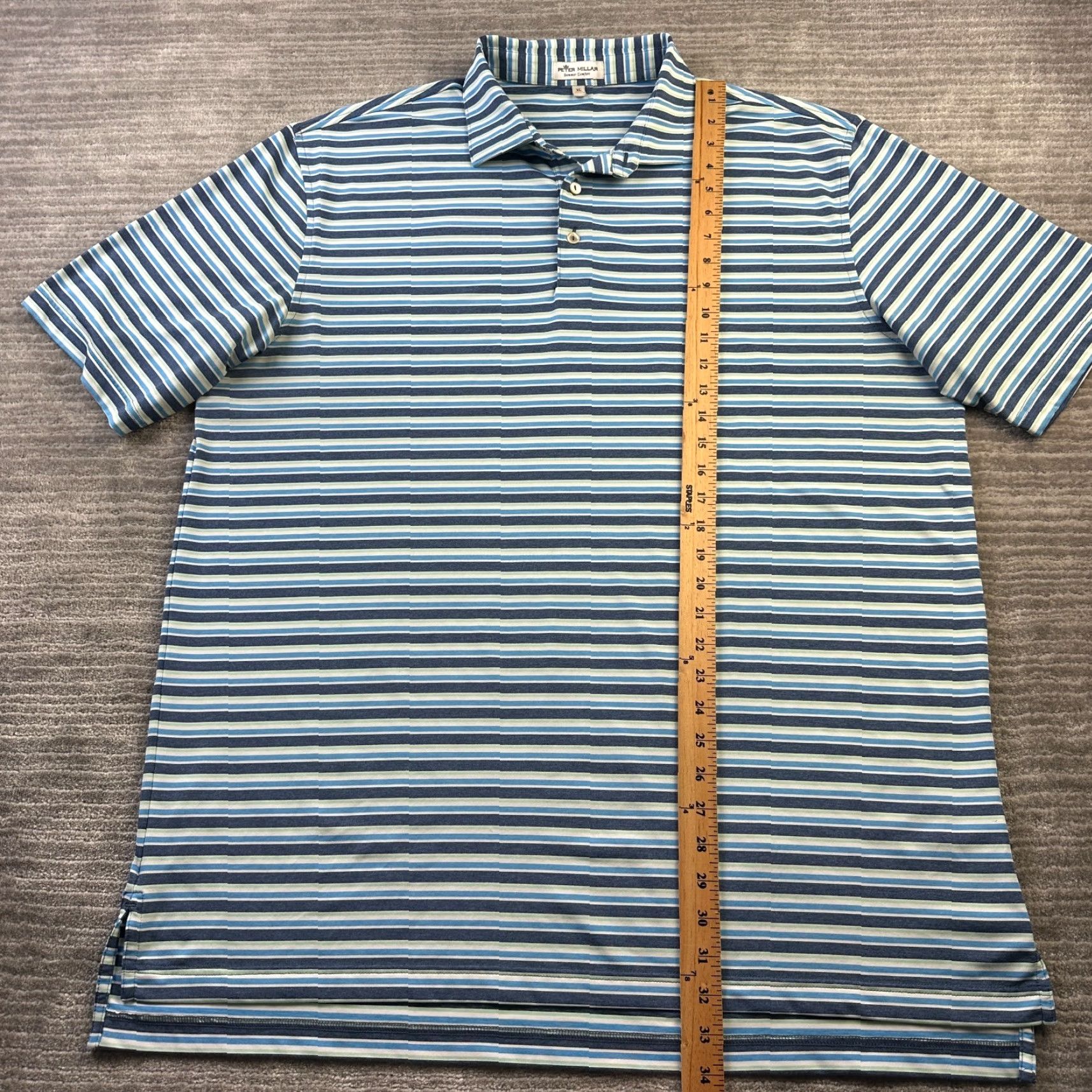 Peter Millar Peter Millar Shirt Mens XL Blue Striped Golf Summer Comfort Size US XL / EU 56 / 4 - 8 Thumbnail