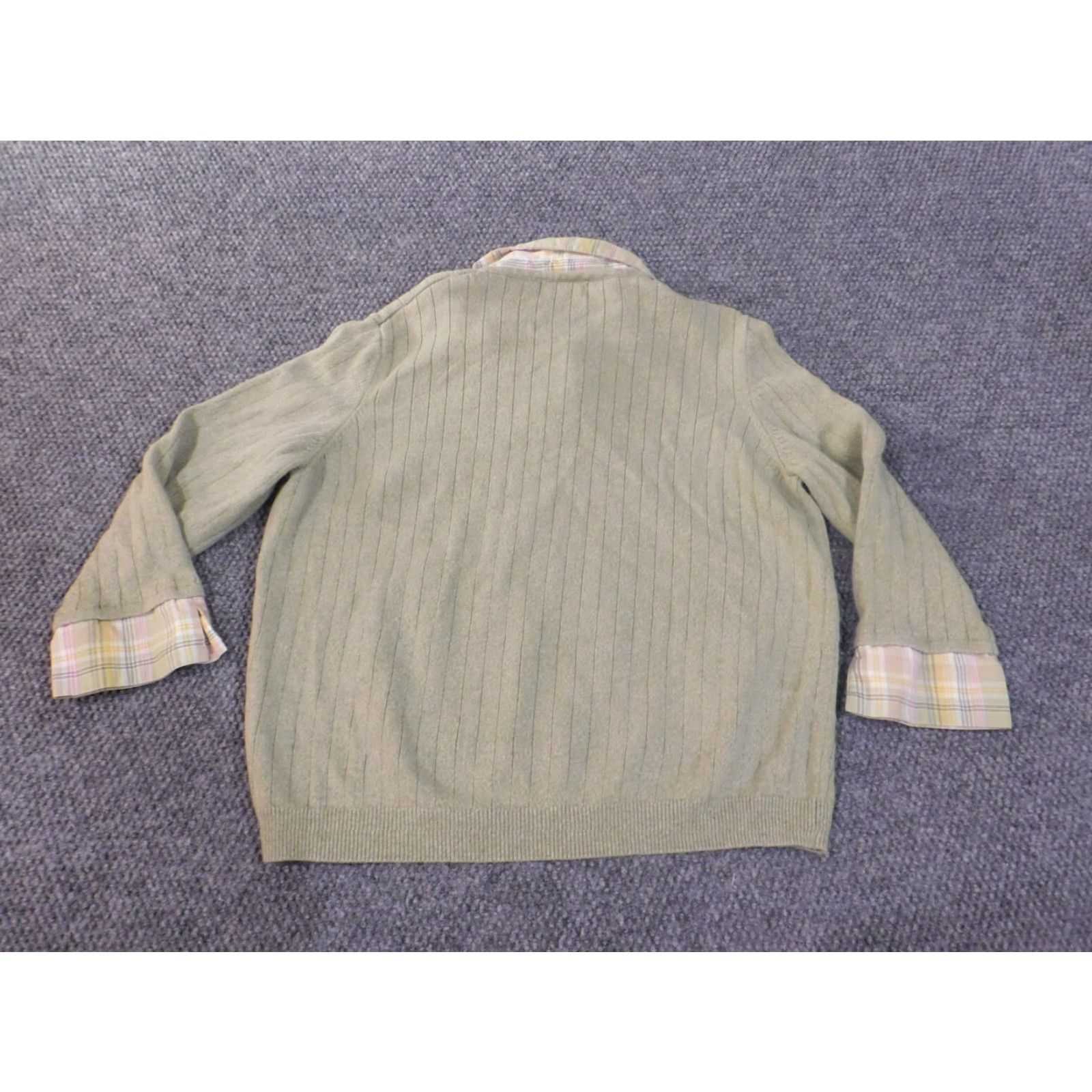 Vintage Alfred Dunner Sweater L Green Raglan Sleeve Collared Knit Pullover Women Modern Casual Size L / US 10 / IT 46 - 7 Thumbnail