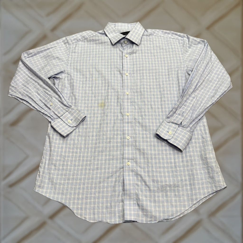 Saks Fifth Avenue Saks Fifth Avenue Classic Fit Button Down Shirt Mens 16.5 34/35 XL Blue Plaid Size US XL / EU 56 / 4 - 1 Thumbnail