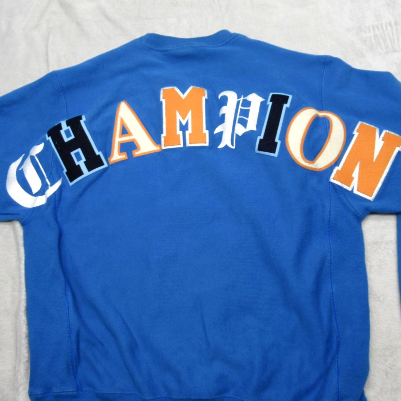 Champion Champion Sweatshirt Mens M Royal Blue Reverse Weave Graphic Print Logo Crew Neck Pullover Fleece Cotton Blend Size US M / EU 48-50 / 2 - 7 Thumbnail