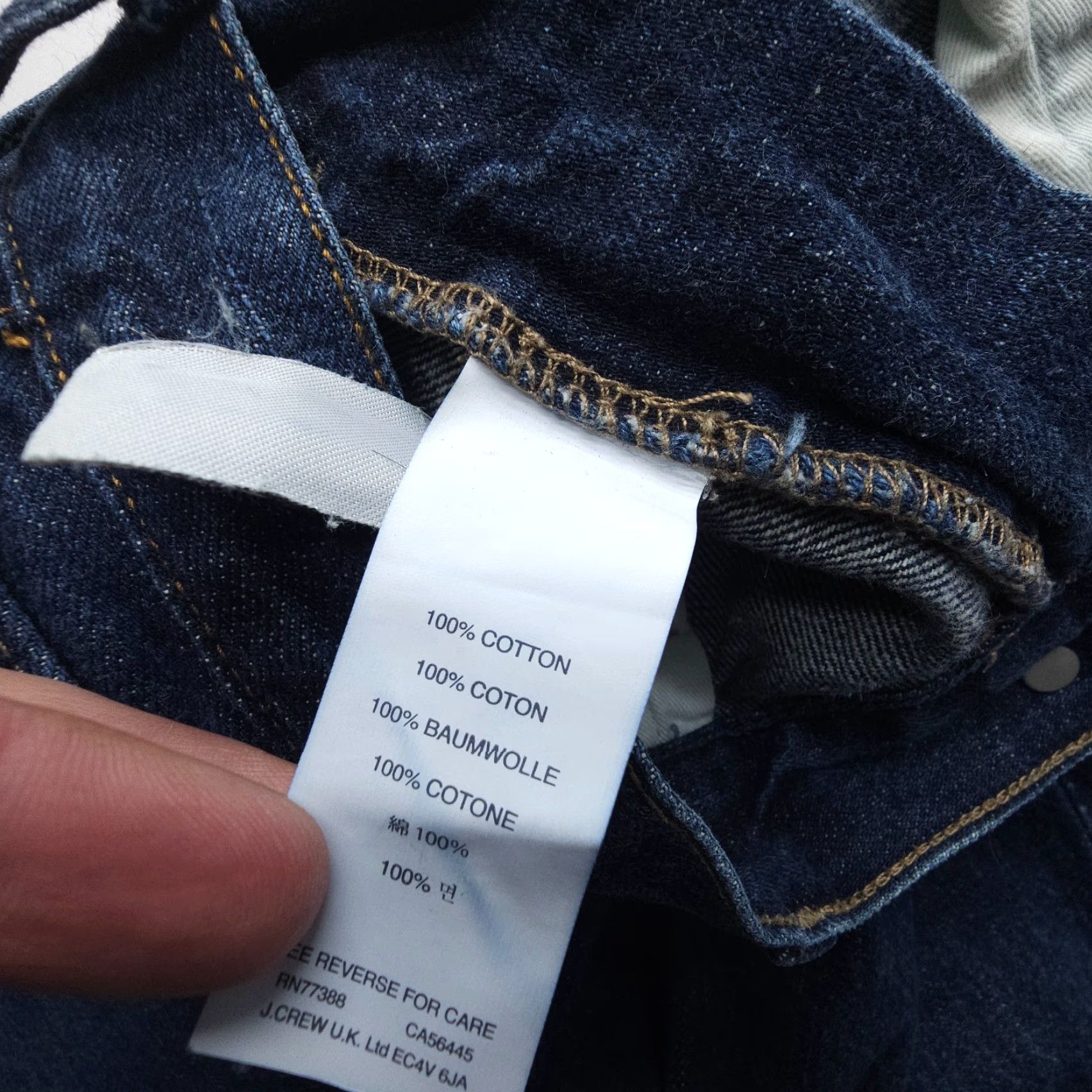 J.Crew J.CREW 484 Slim Straight Jeans Mens 31 x 30 Dark Blue 100% Cotton Denim Size US 31 - 7 Thumbnail