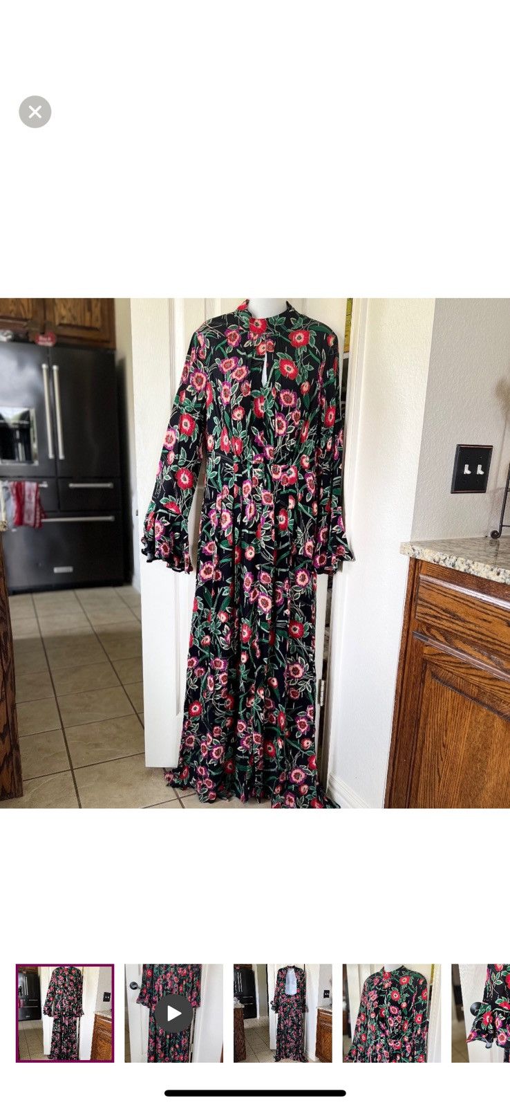 MISA Los Angeles NWT Misa Los Angeles $470 Backless floral Maxi Size XS / US 0-2 / IT 36-38 - 2 Thumbnail