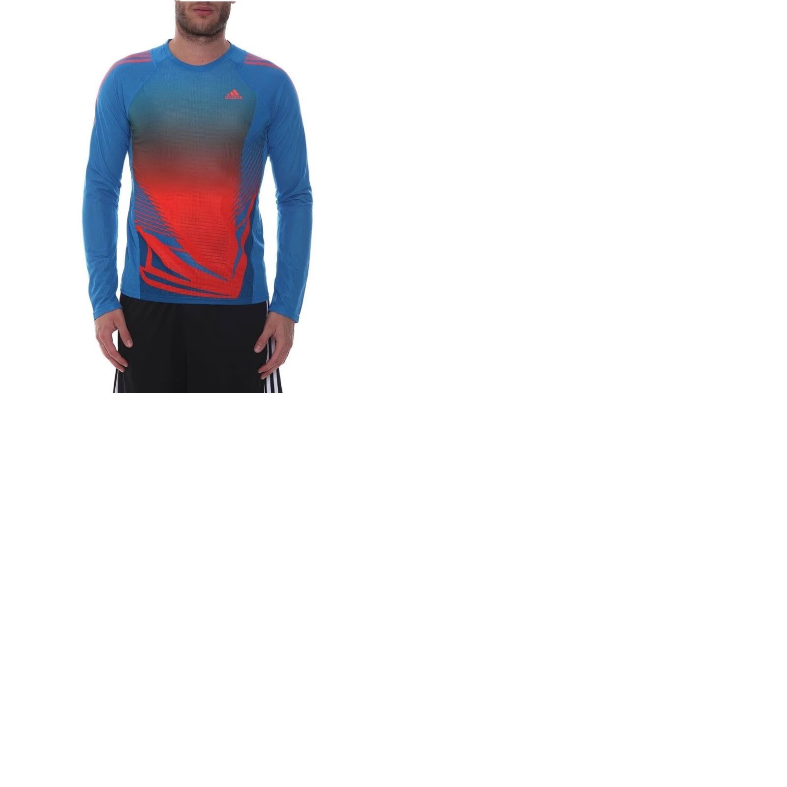 Adidas ADIDAS PERFORMANCE RUNNING T-SHIRT Jersey Training Long Sleeve S Mens Blue and Red 2012 Adidas Running Apparel Shirt Jersey Size S Size US S / EU 44-46 / 1 - 9 Thumbnail