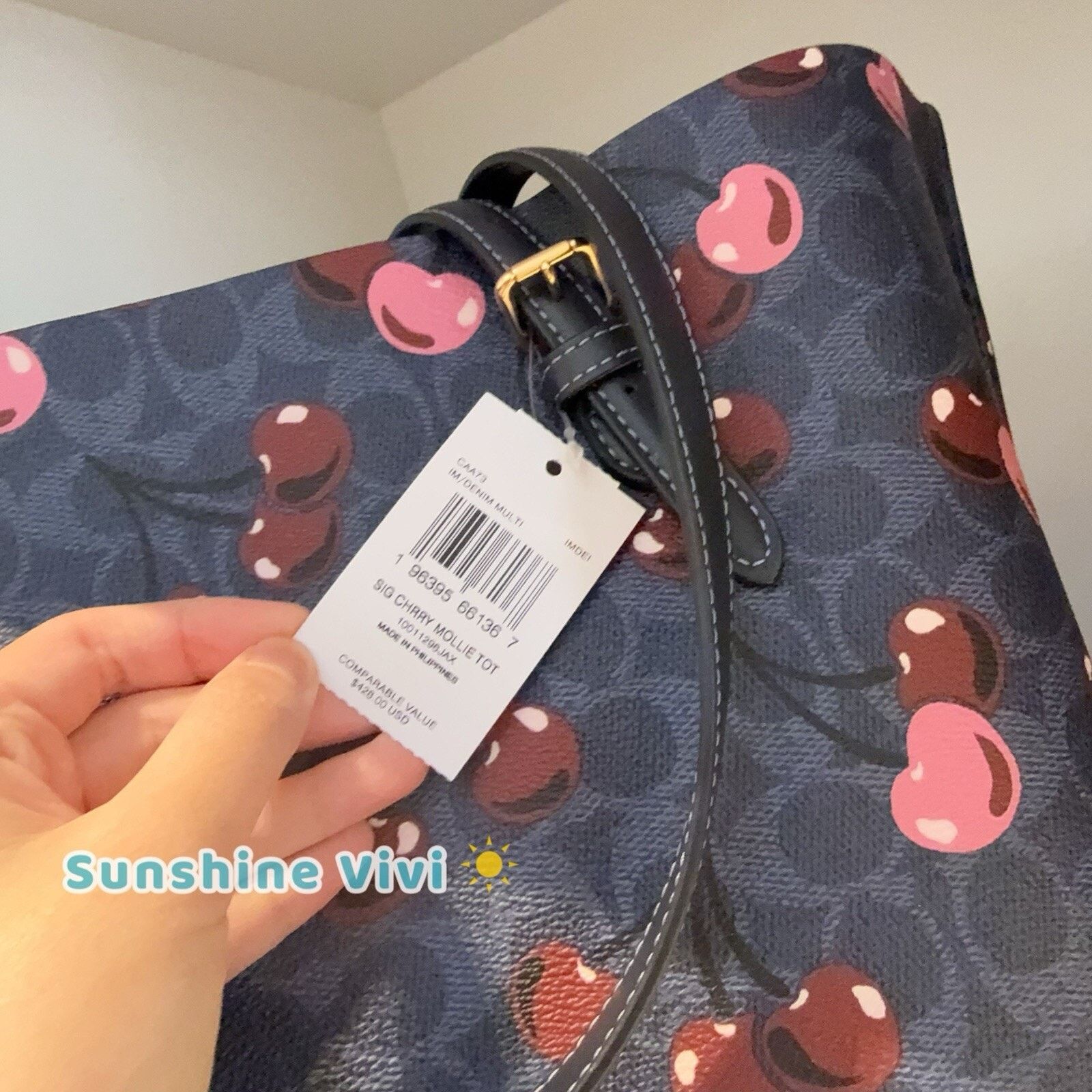 Coach NWT Coach Mollie Tote In Signature Canvas Cherry Print CAA73 Size ONE SIZE - 2 Thumbnail