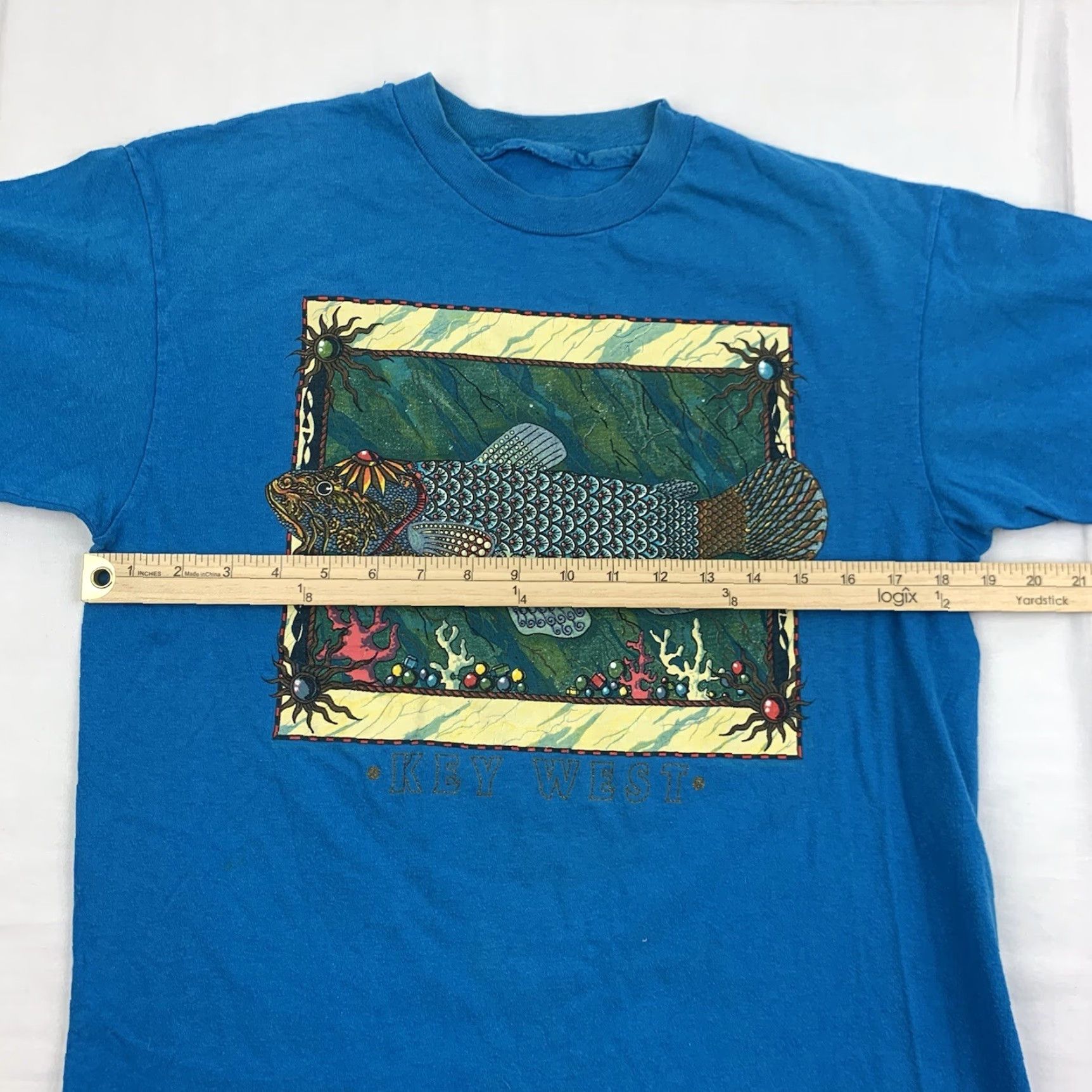 Vintage VINTAGE Key West Florida T Shirt Adult Small Blue Fish Nature Tropical 90s USA Men Short Sleeve Crew Neck Shirt Mens Size US S / EU 44-46 / 1 - 6 Thumbnail