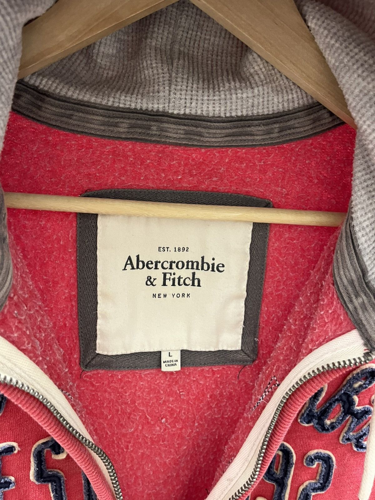 If Six Was Nine Abercrombie Fitch New York 1892 Women’s Zip Up Hoodie Size L / US 10 / IT 46 - 4 Thumbnail