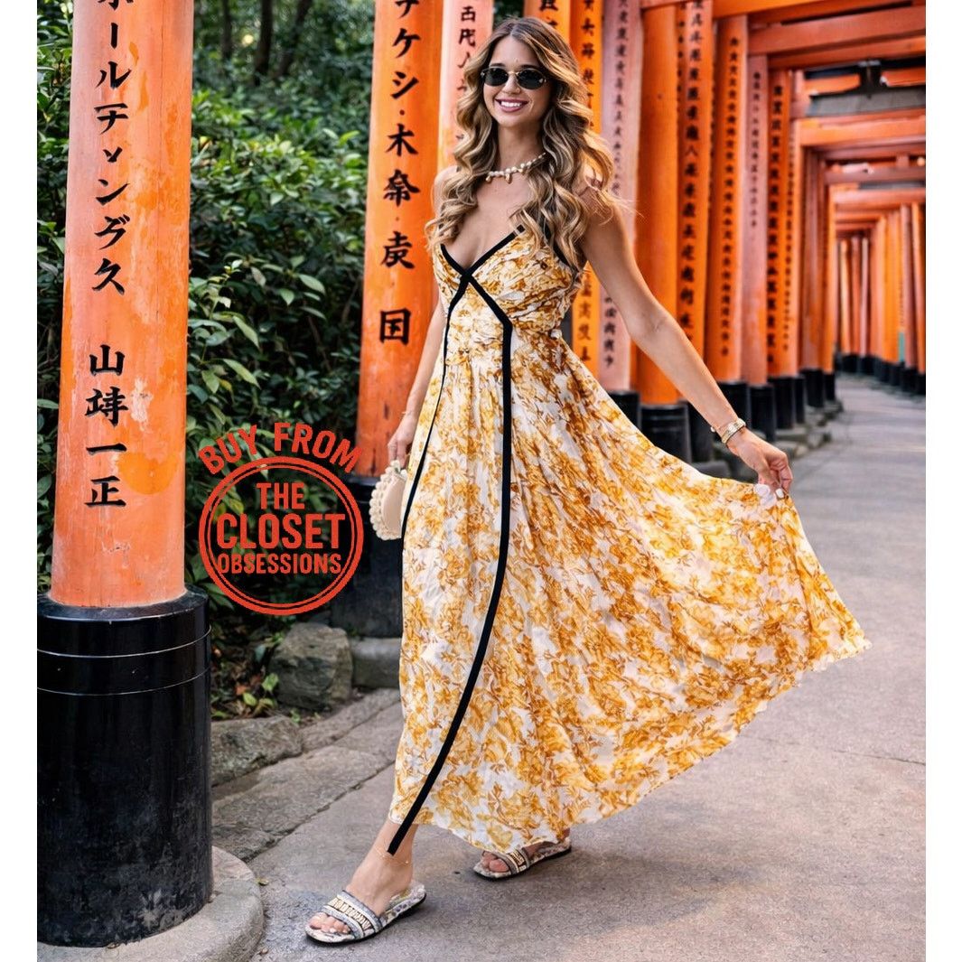 Zara ZARA Printed Yellow Viscose Maxi Dress NWT Size M / US 6-8 / IT 42-44 - 10 Thumbnail