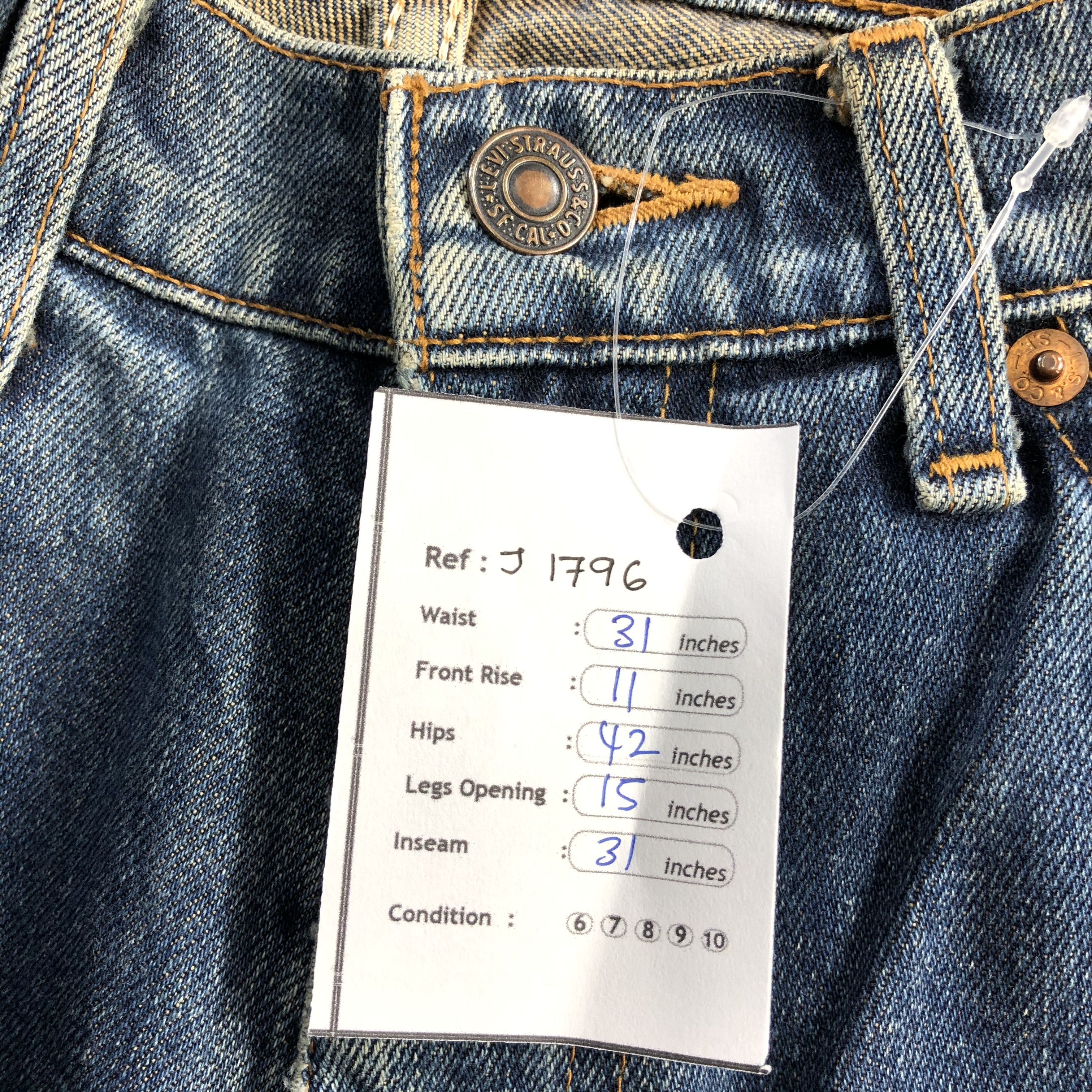 Levi's 90s Vintage Blue Wash Levis 607 Jeans-J1796 Size US 31 - 16 Thumbnail
