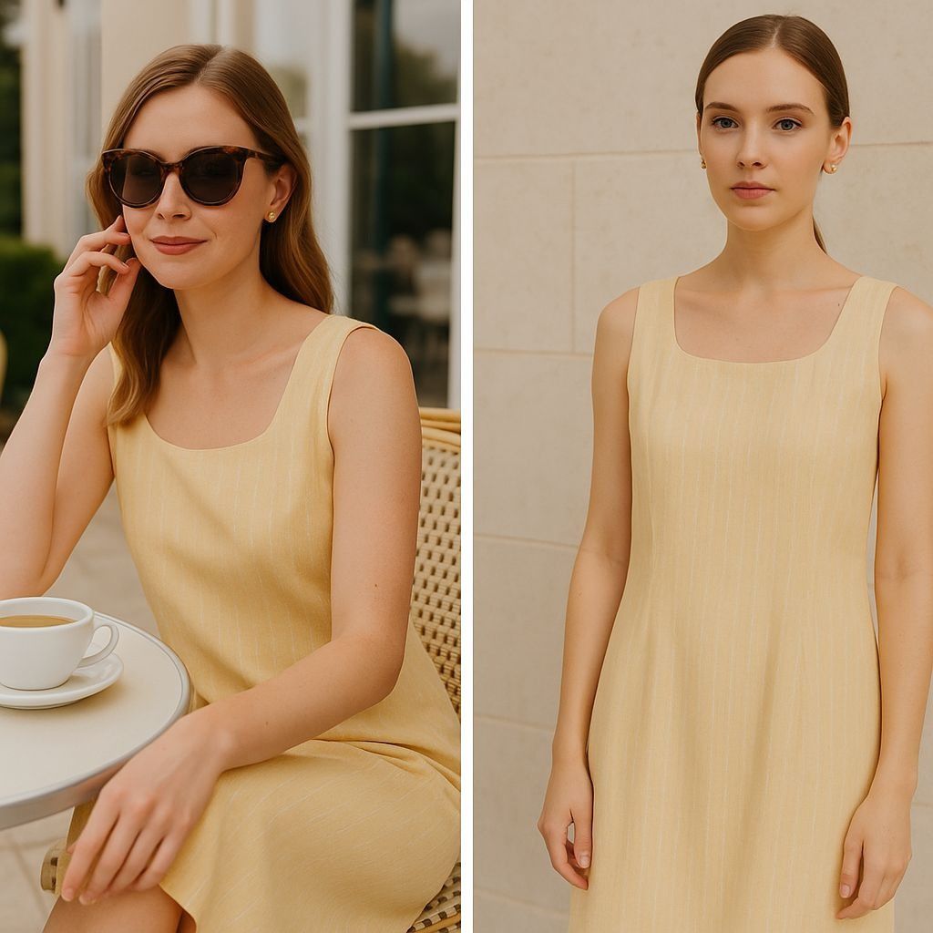 Other Lord &Taylor Women Sheath Dress Yellow 14 quiet luxury coast Size XL / US 12-14 / IT 48-50 - 2 Thumbnail