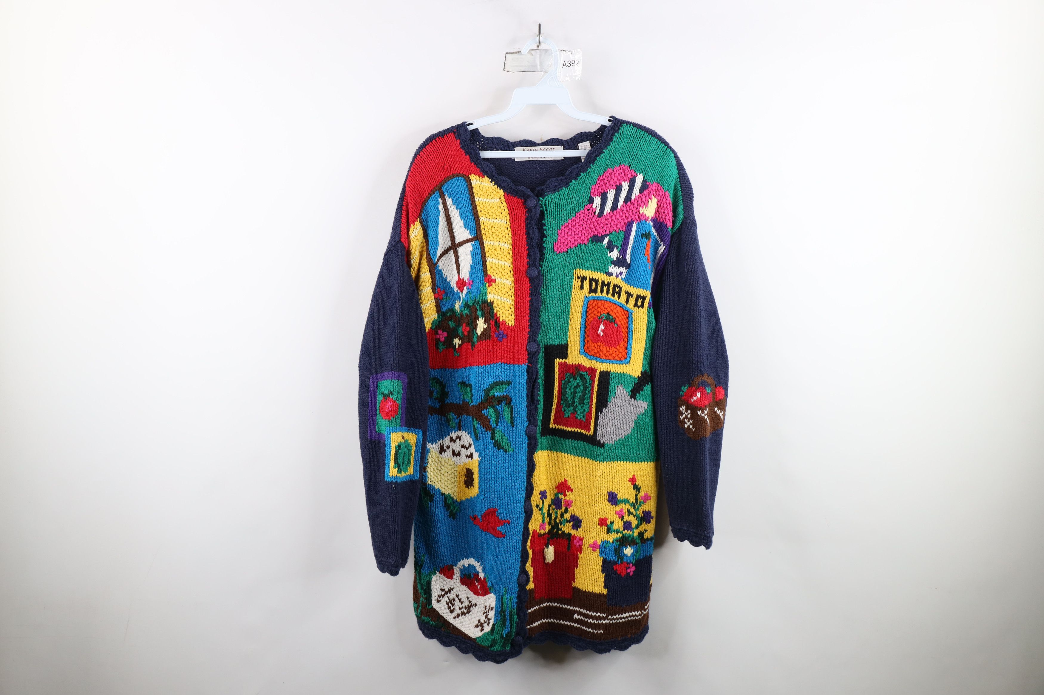 Vintage Vintage 90s Streetwear Knit Garden Nature Cardigan Sweater Size L / US 10 / IT 46 - 1 Thumbnail
