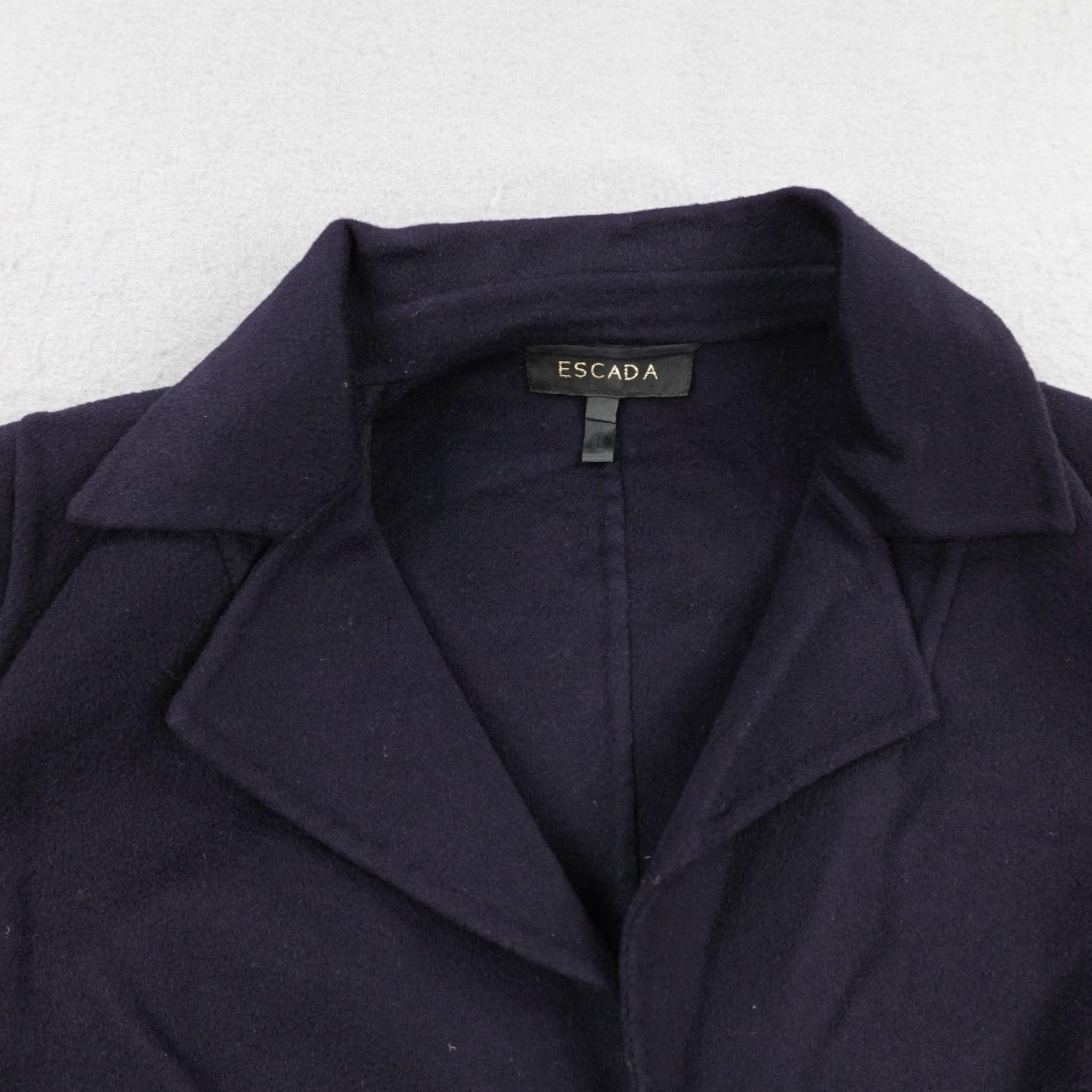Escada ESCADA Blazer Womens Small Blue Wool Blend Lined Tie Front Mid-Length Size S / US 4 / IT 40 - 2 Thumbnail