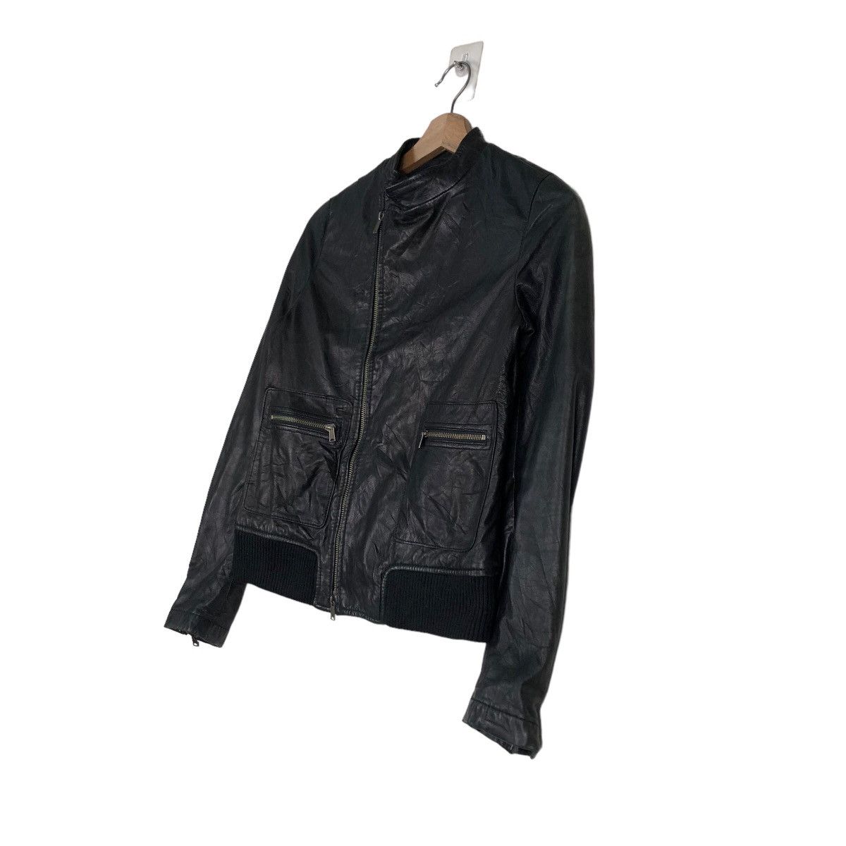 Issey Miyake 🔥Cropped Leather Biker Jacket Ships Japan Size US S / EU 44-46 / 1 - 2 Thumbnail