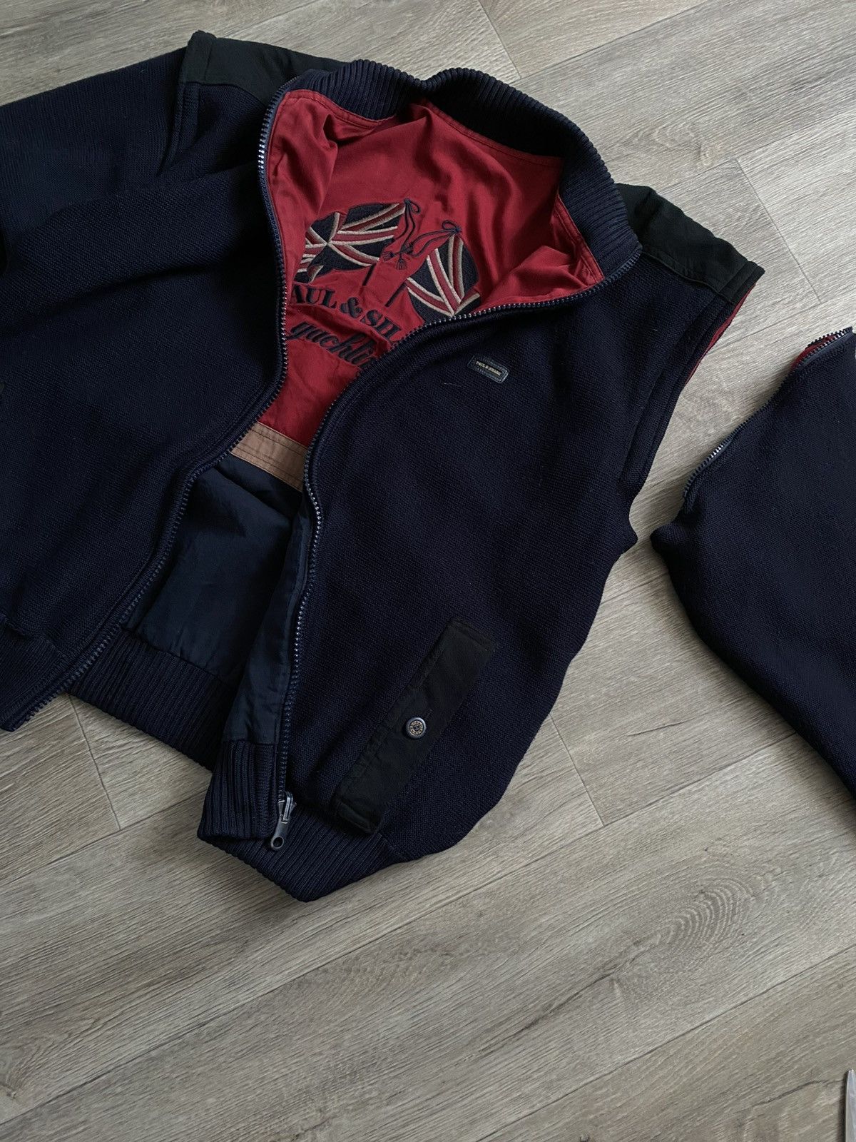 Paul & Shark 🫧PAUL&SHARK Embroidered Logo British Flag Reversible Bomber Size US XL / EU 56 / 4 - 22 Thumbnail