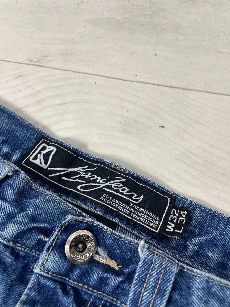 Karl Kani Vintage Karl Kani Denim Baggy Jeans Rap Big Logo 90s Size US 32 / EU 48 - 13 Thumbnail