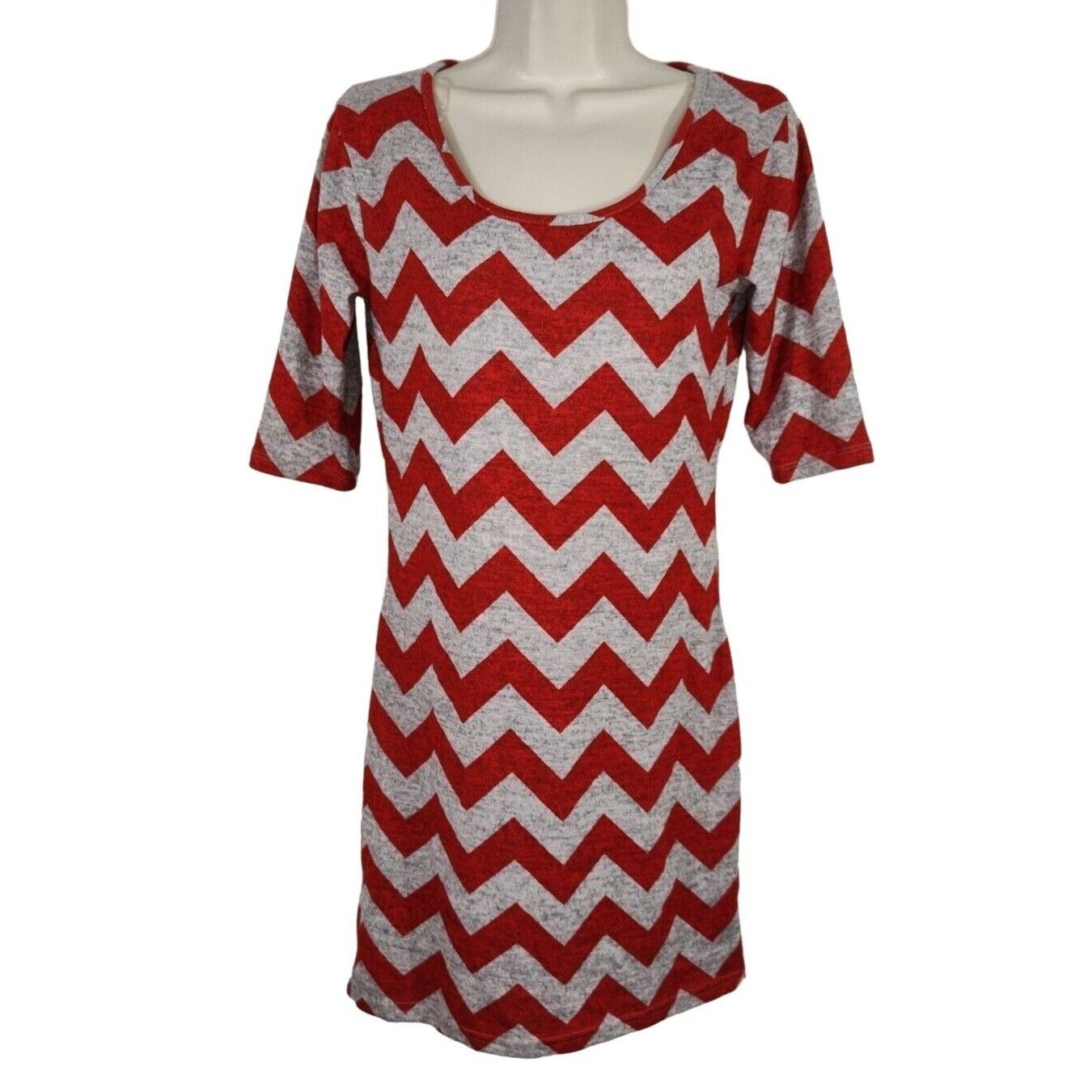 rue21 Rue 21 Sheath Knit Dress Scoop Neck Women Size L Grey Red Size L / US 10 / IT 46 - 1 Thumbnail