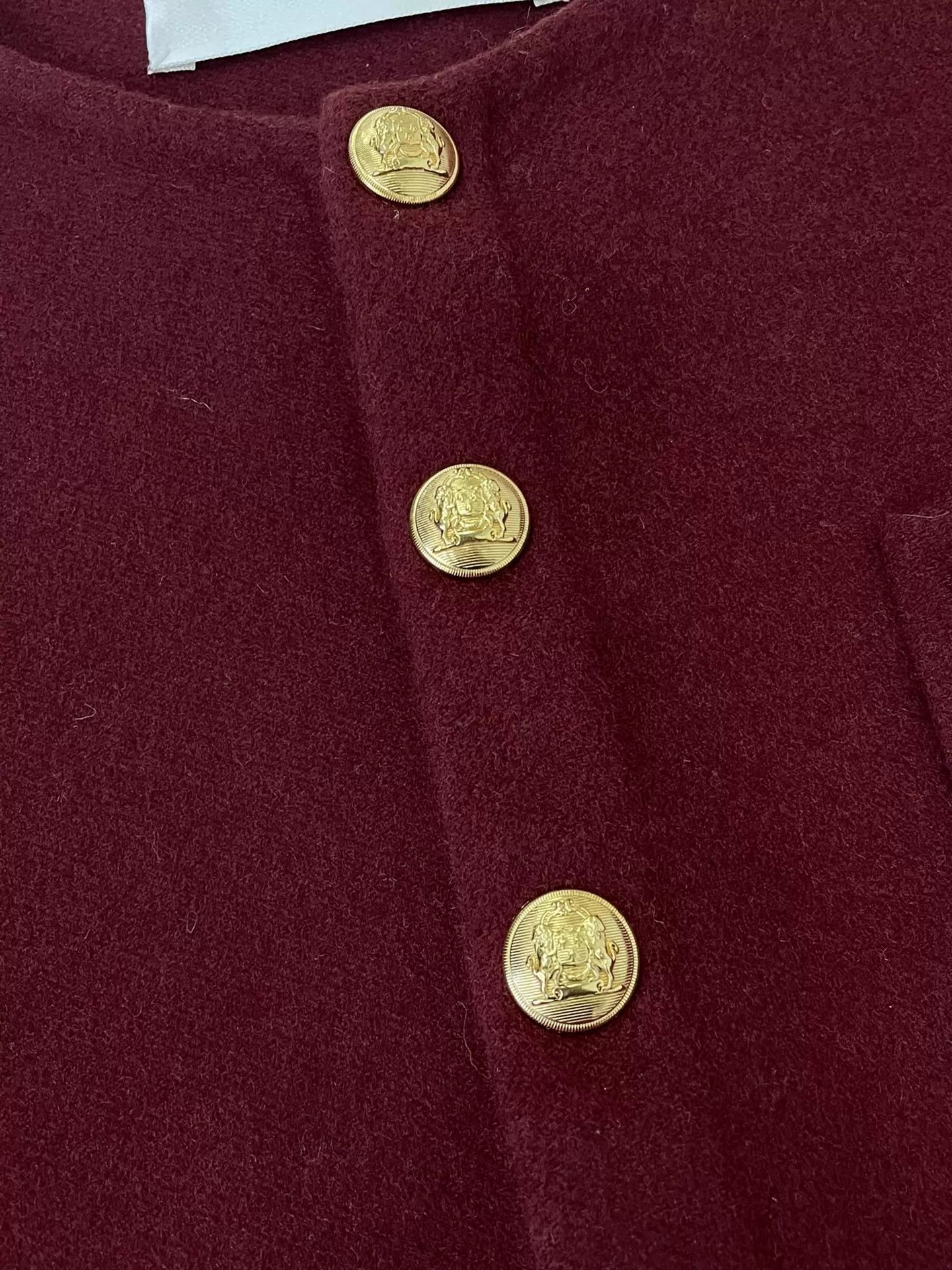 Celine Celine red gold button cashmere coat size 34 Size XXS / US 00 / IT 34 - 2 Thumbnail