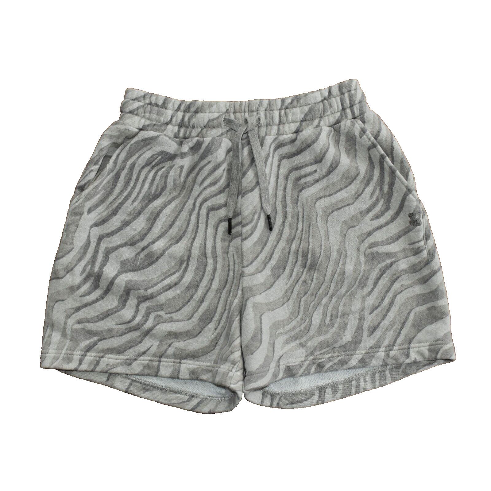 Sweaty Betty SWEATY BETTY Essentials Gray Zebra Print Fleece Shorts Sz S Size 27" / US 4 / IT 40 - 1 Thumbnail