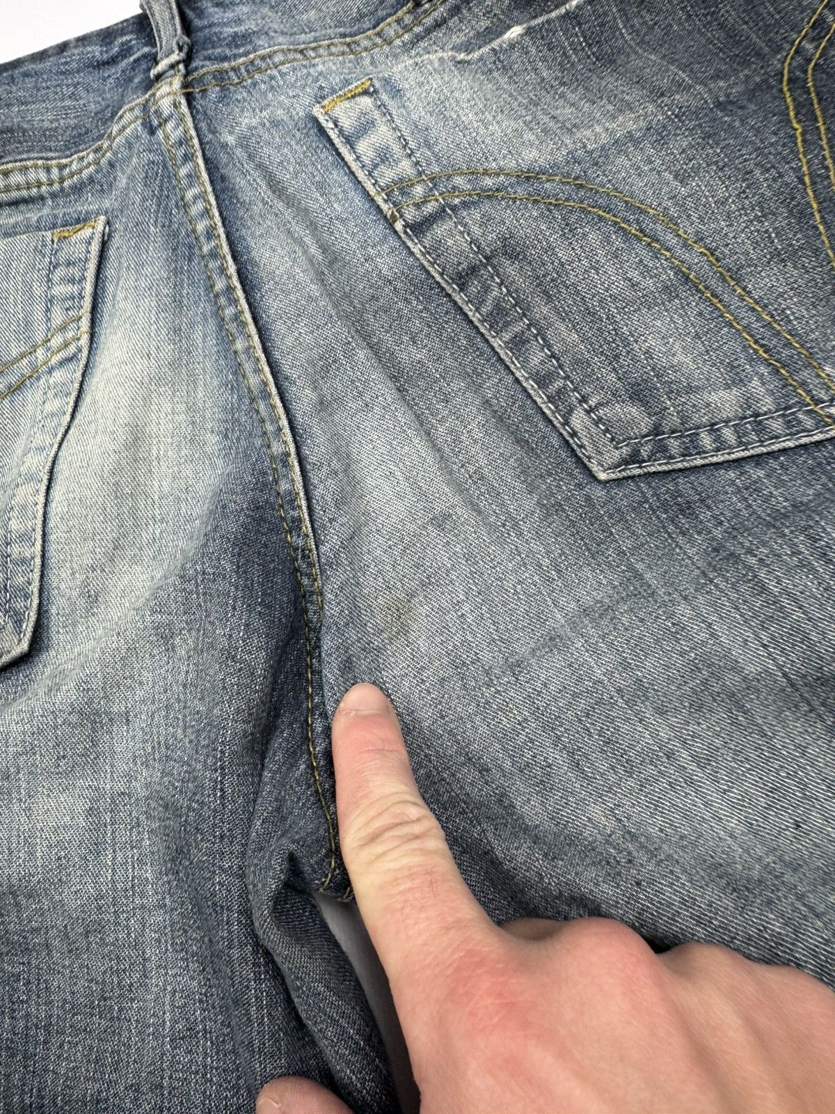 Dolce & Gabbana Vintage 00s Dolce Gabbana Flared Distressed Y2k Jeans Size 31" - 5 Thumbnail